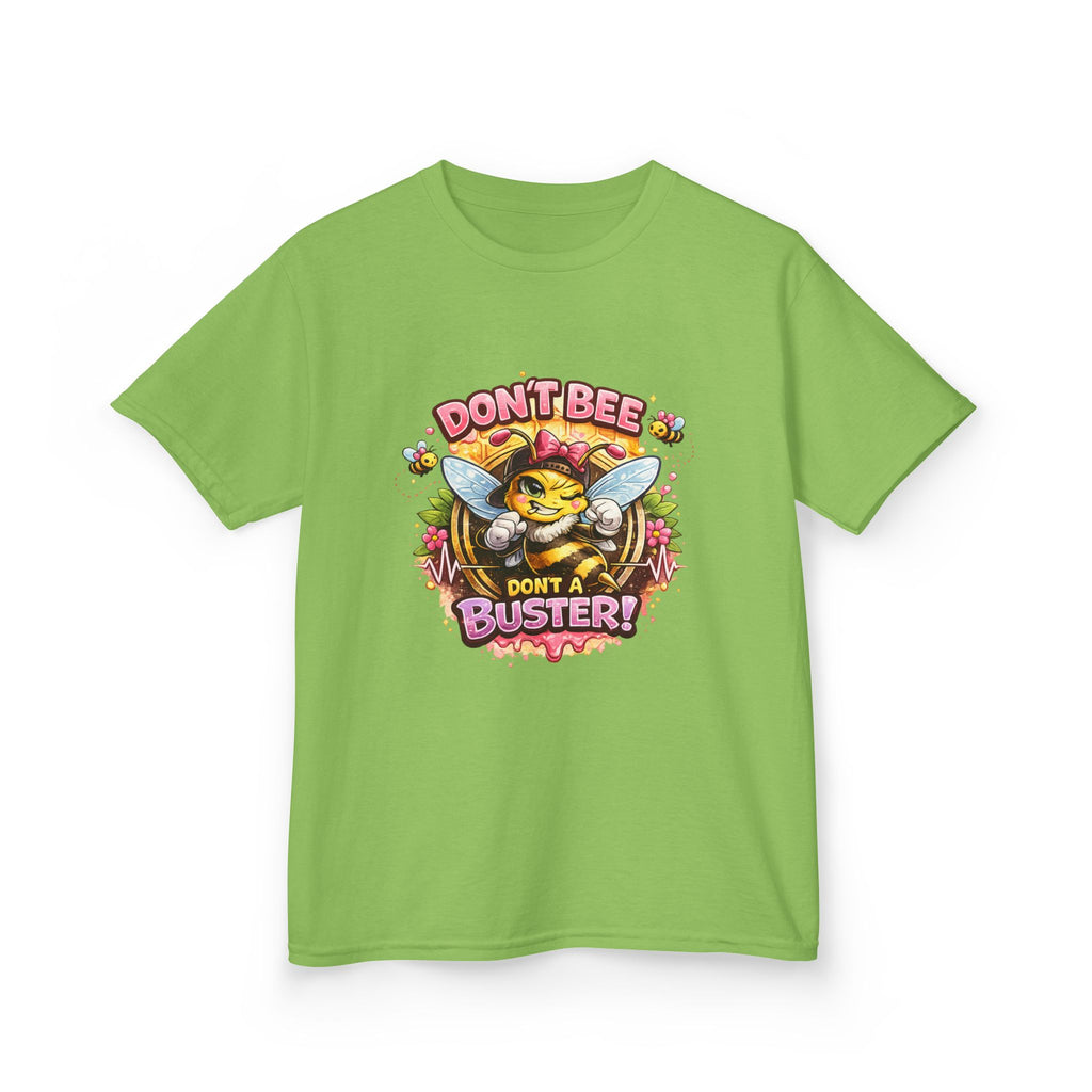 Kids T‑Shirt — "Don't Bee a Buster" Cute Bee Graphic Preschool Tee