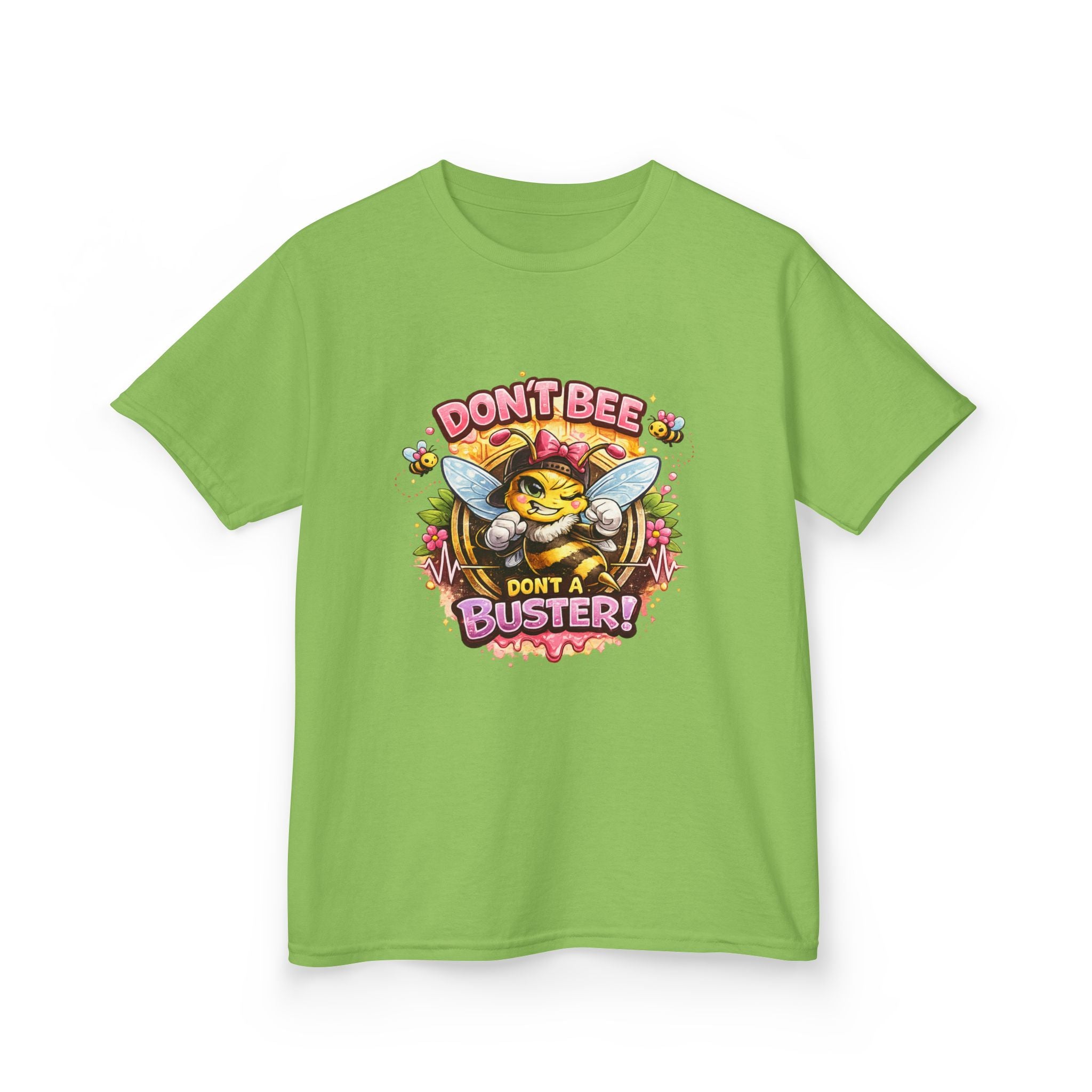 Kids T‑Shirt — "Don't Bee a Buster" Cute Bee Graphic Preschool Tee