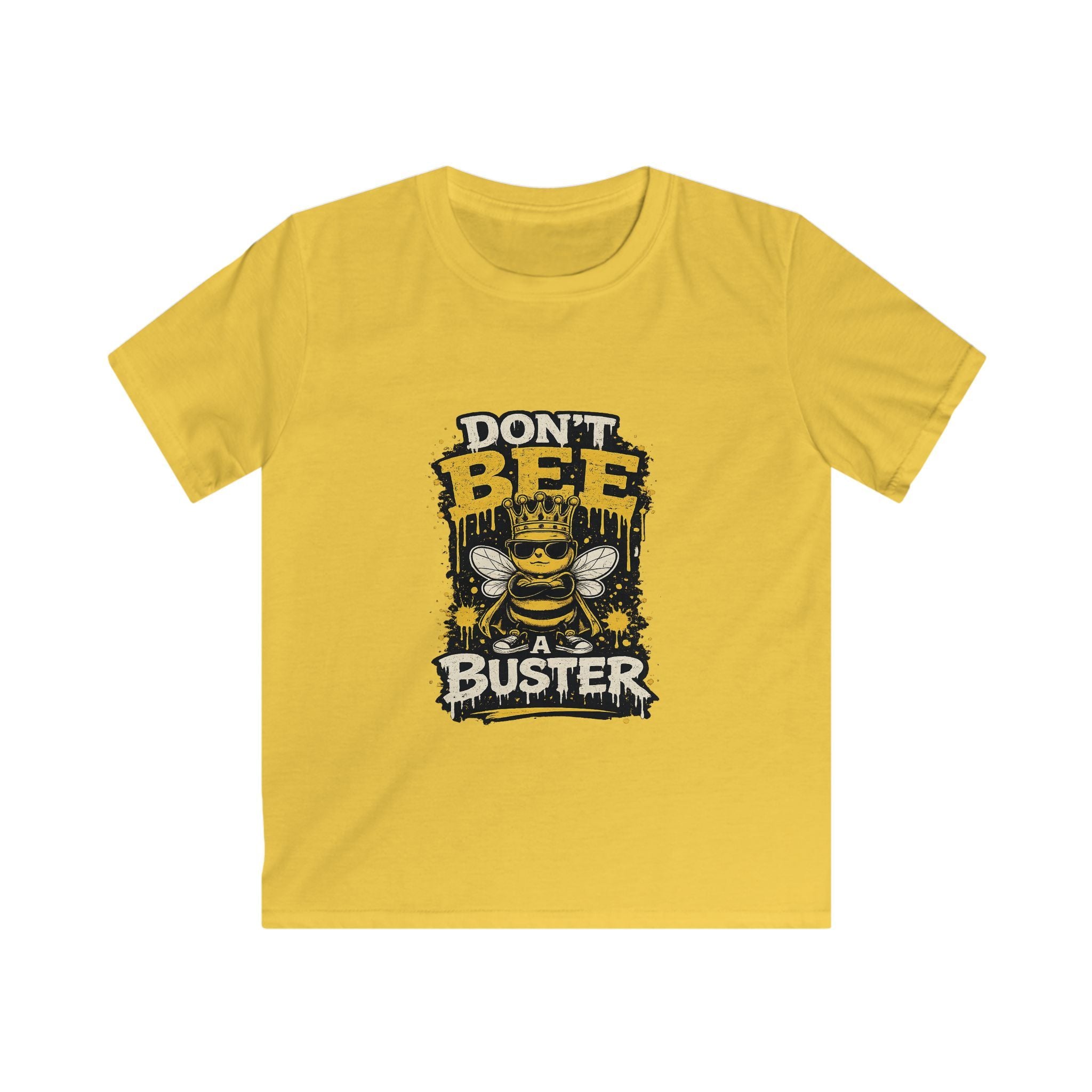 Kids Tee — "Don't Bee a Buster" Funny Bee Graphic Shirt for Children