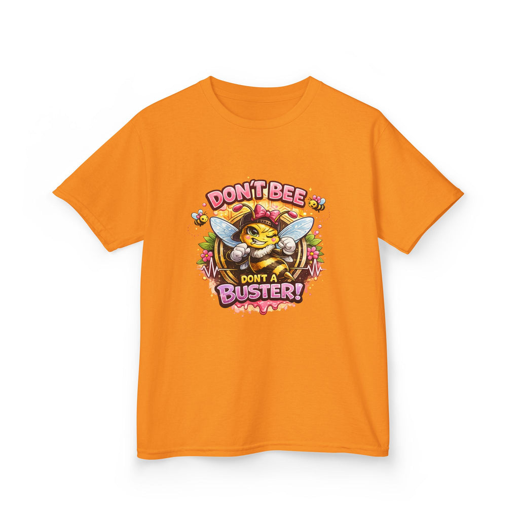 Kids T‑Shirt — "Don't Bee a Buster" Cute Bee Graphic Preschool Tee