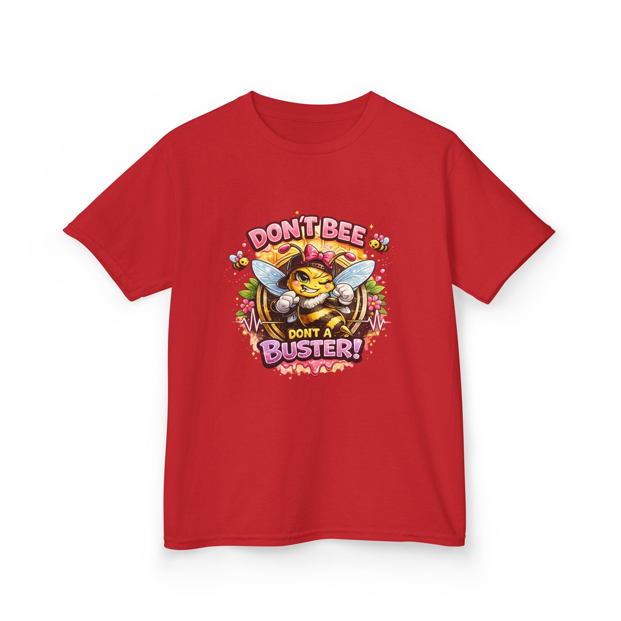 Kids T‑Shirt — "Don't Bee a Buster" Cute Bee Graphic Preschool Tee