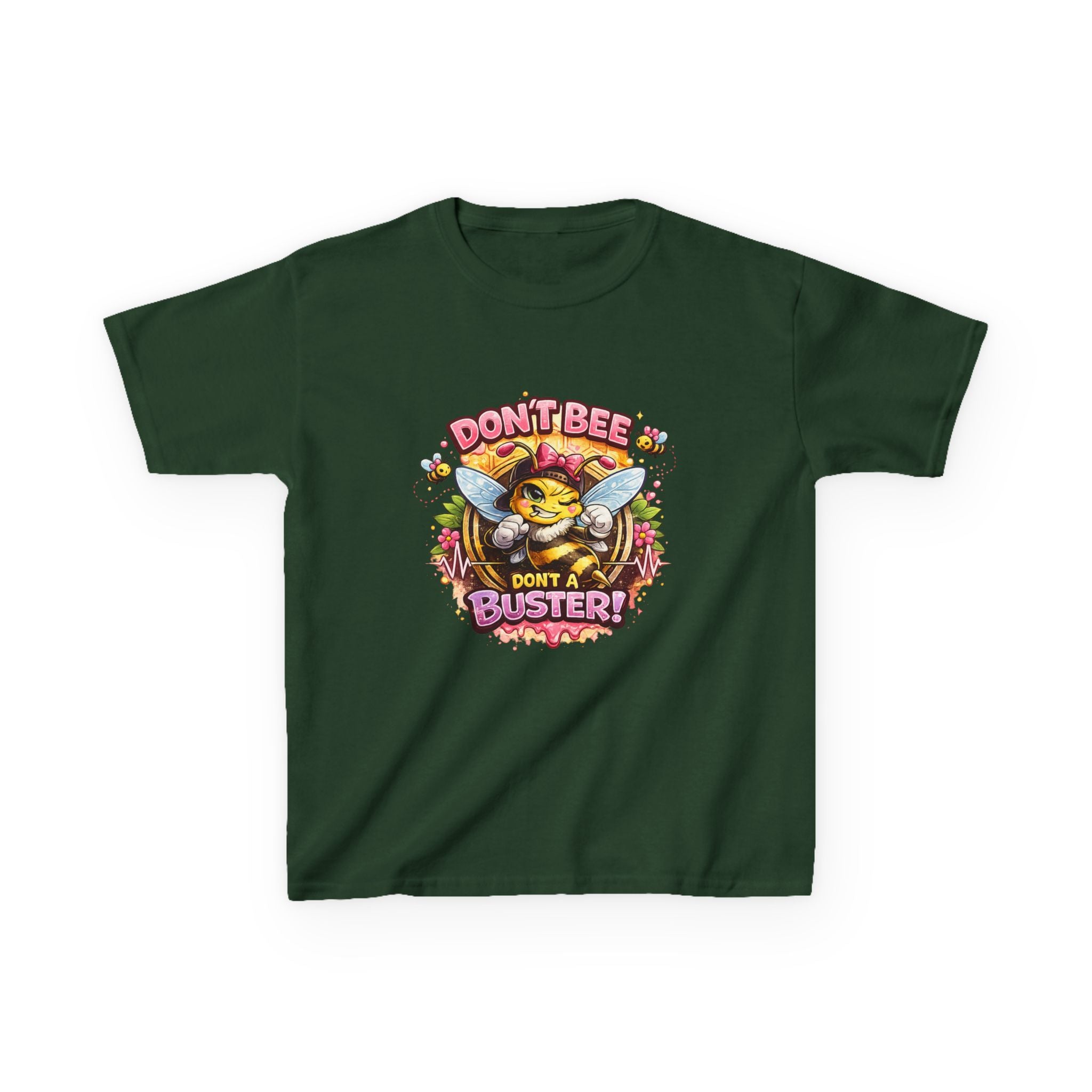 Kids T‑Shirt — "Don't Bee a Buster" Cute Bee Graphic Preschool Tee