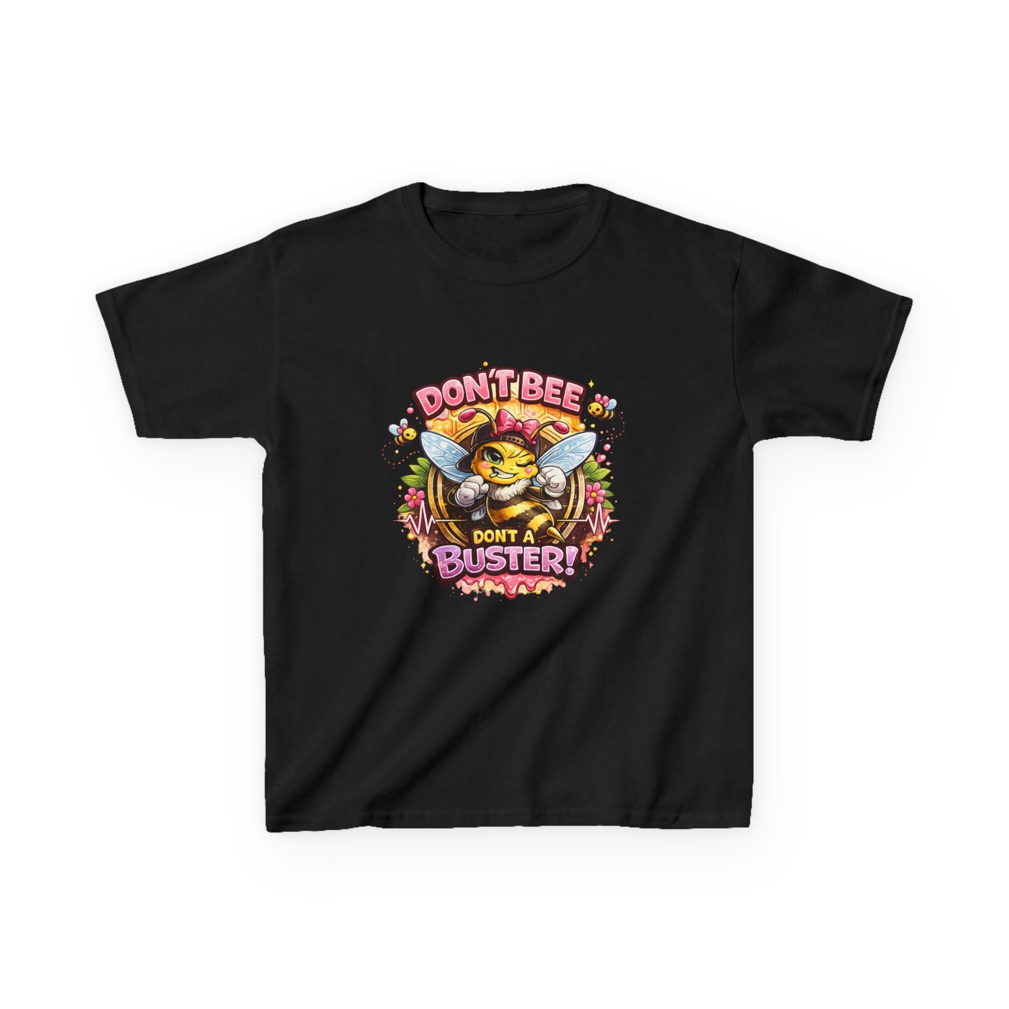 Kids T‑Shirt — "Don't Bee a Buster" Cute Bee Graphic Preschool Tee