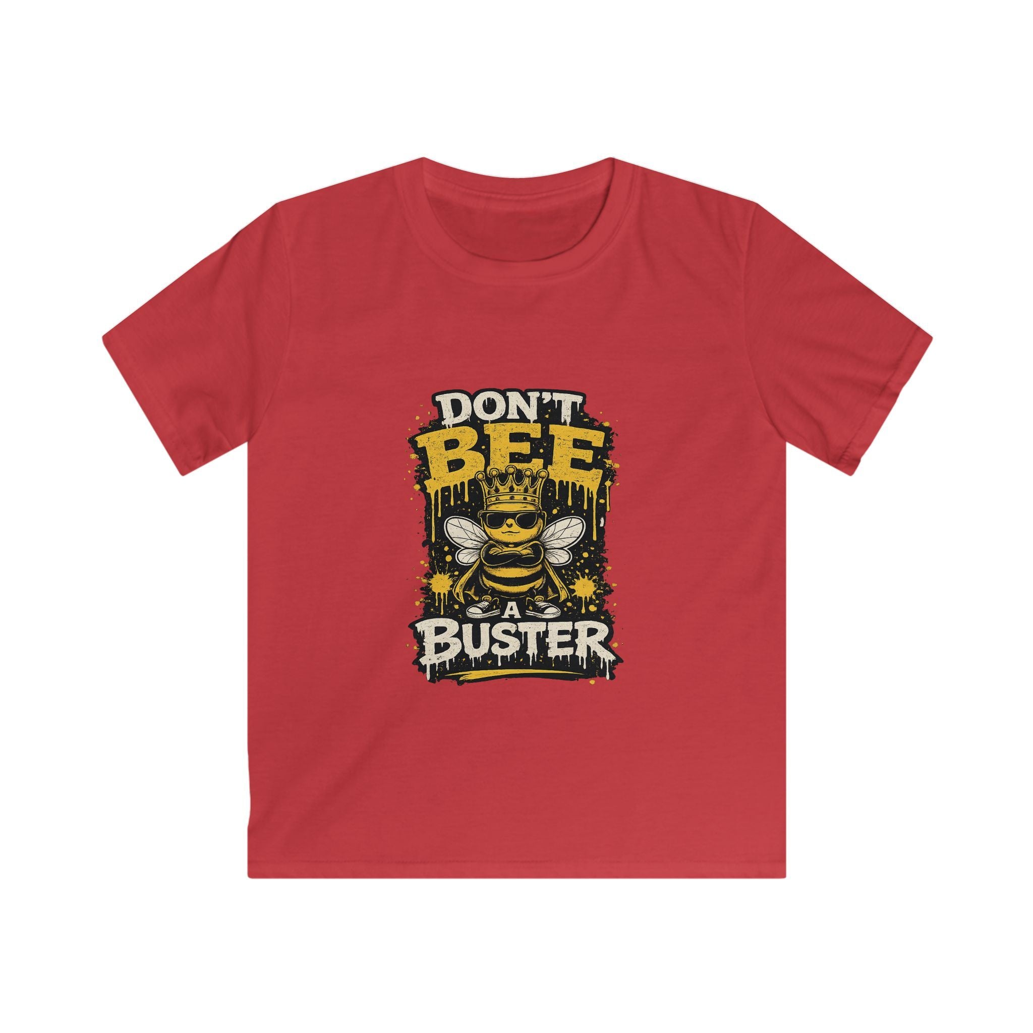Kids Tee — "Don't Bee a Buster" Funny Bee Graphic Shirt for Children