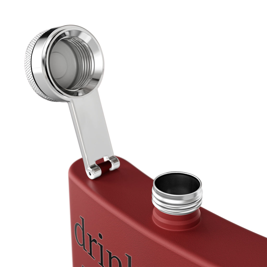 Flask — "drink mfka drink" Stainless Steel 6oz Hip Flask with Cocktail Moon Design
