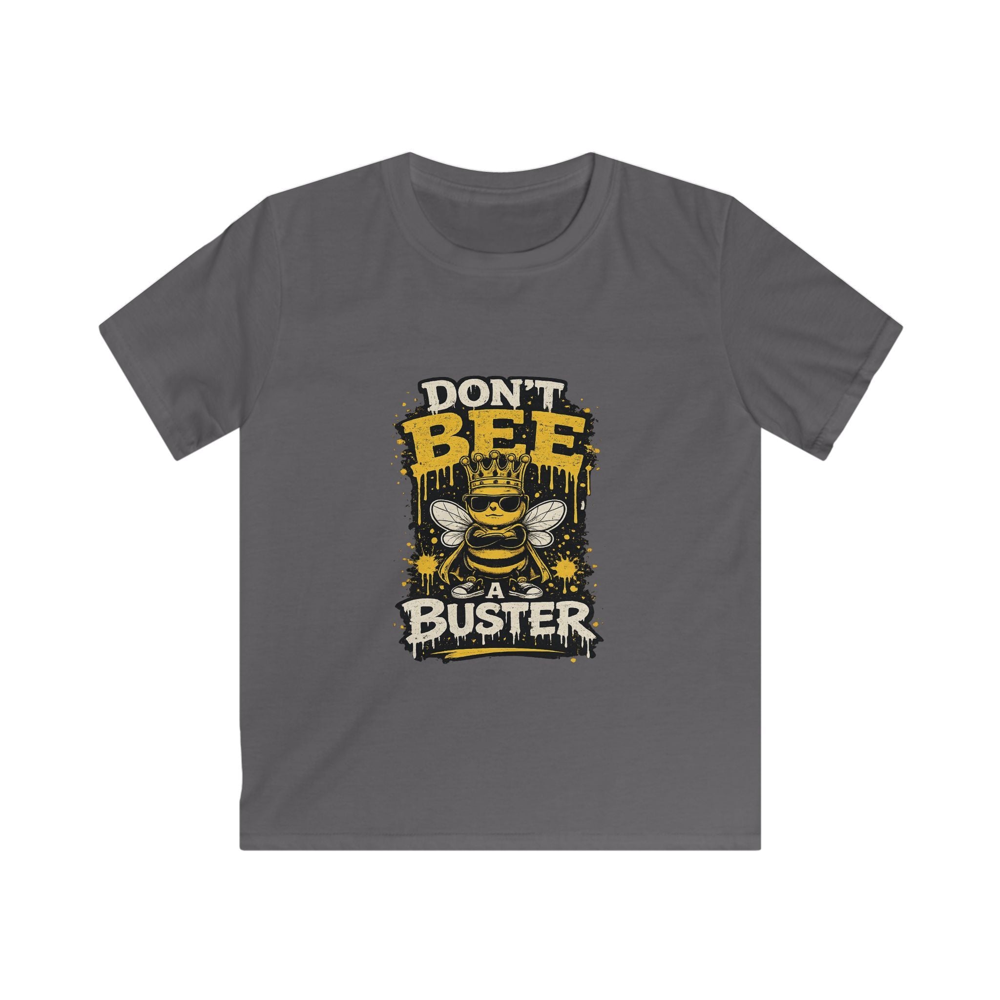 Kids Tee — "Don't Bee a Buster" Funny Bee Graphic Shirt for Children