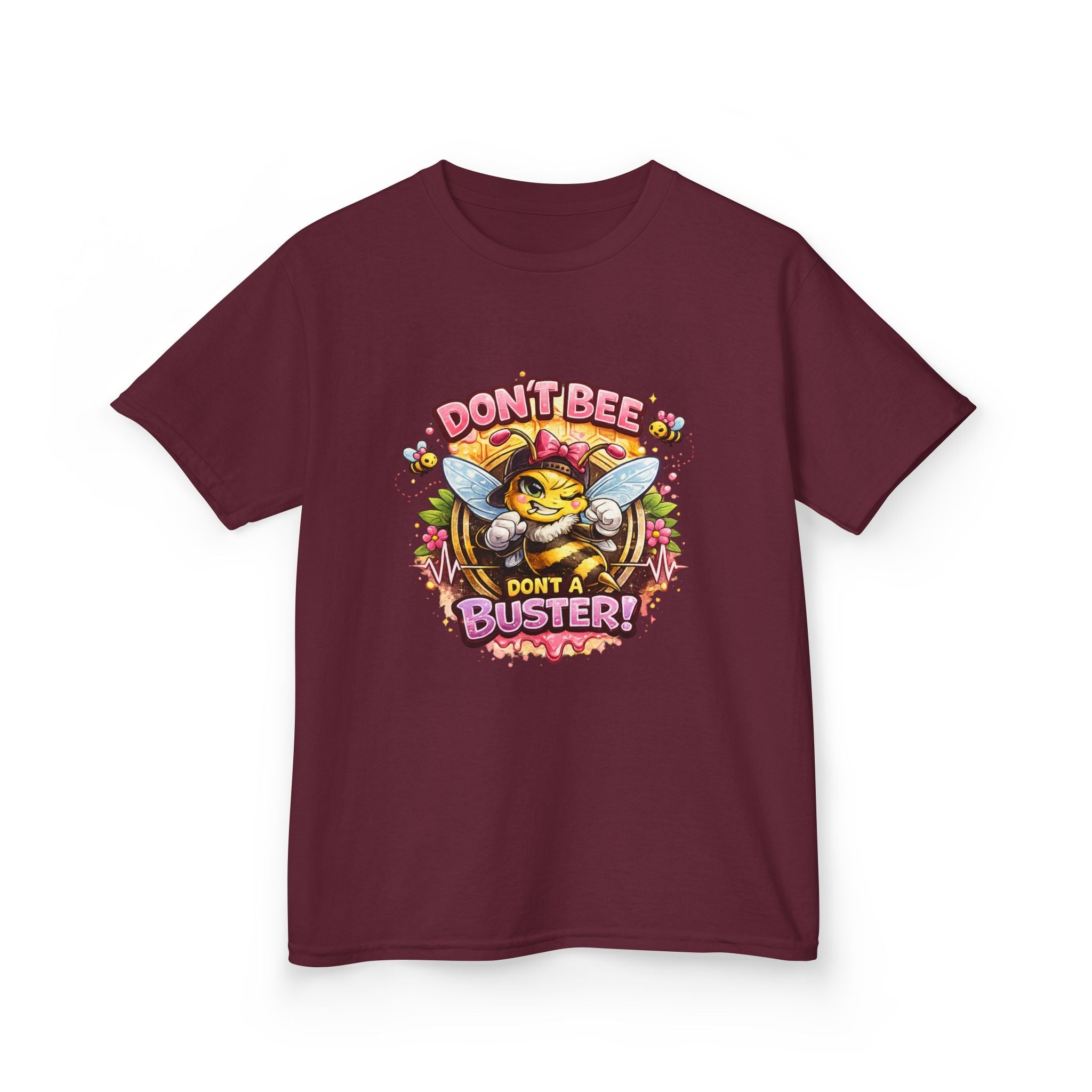 Kids T‑Shirt — "Don't Bee a Buster" Cute Bee Graphic Preschool Tee