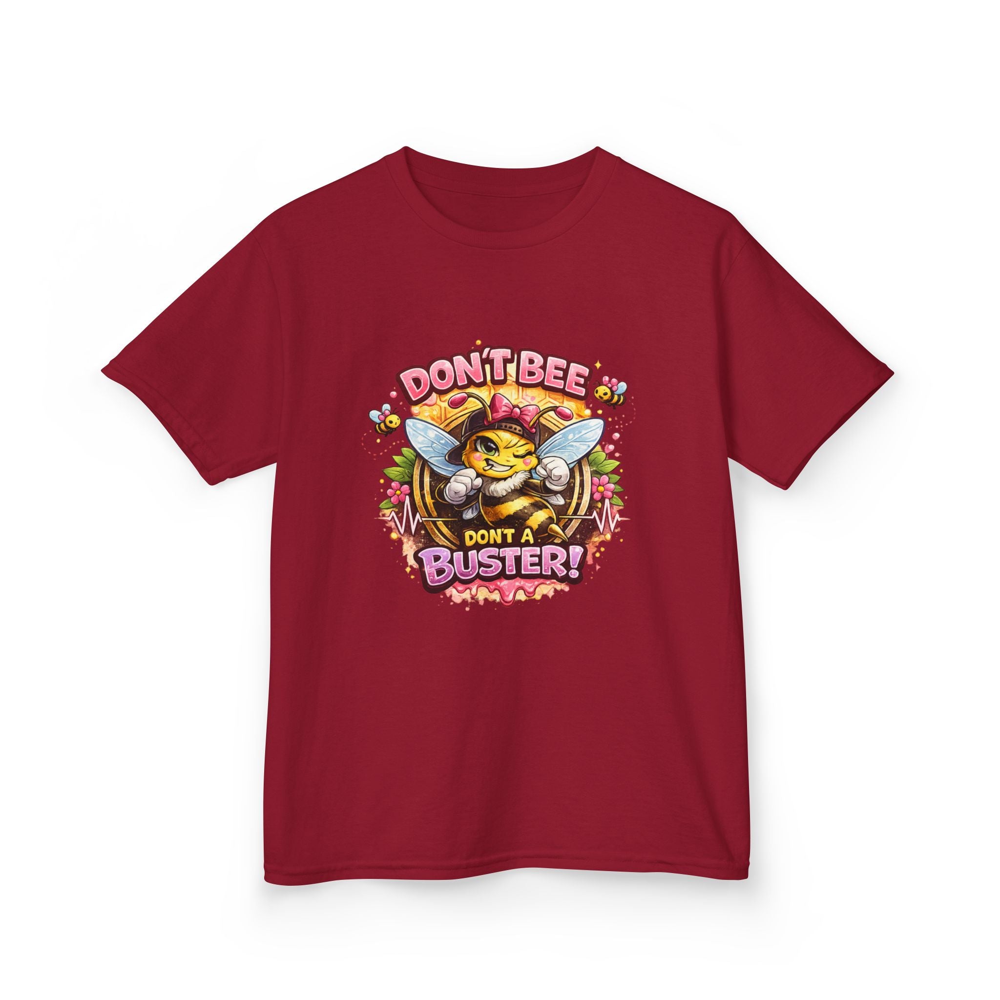Kids T‑Shirt — "Don't Bee a Buster" Cute Bee Graphic Preschool Tee