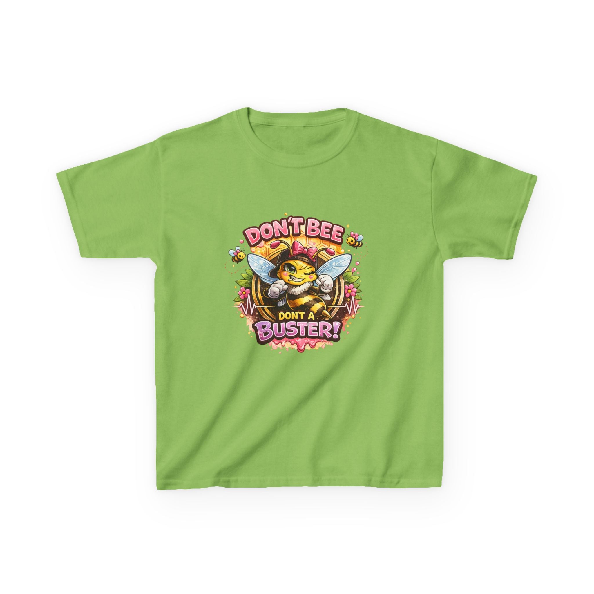 Kids T‑Shirt — "Don't Bee a Buster" Cute Bee Graphic Preschool Tee