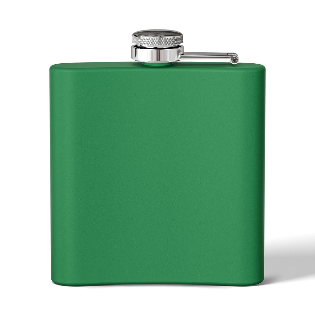 Flask — "drink mfka drink" Stainless Steel 6oz Hip Flask with Cocktail Moon Design