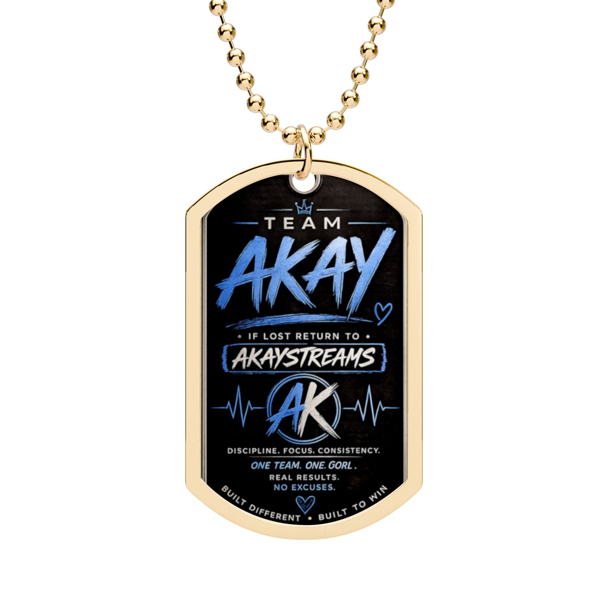 Team Akay Dog Tag Necklace — Akaystreams TEAM Pendant
