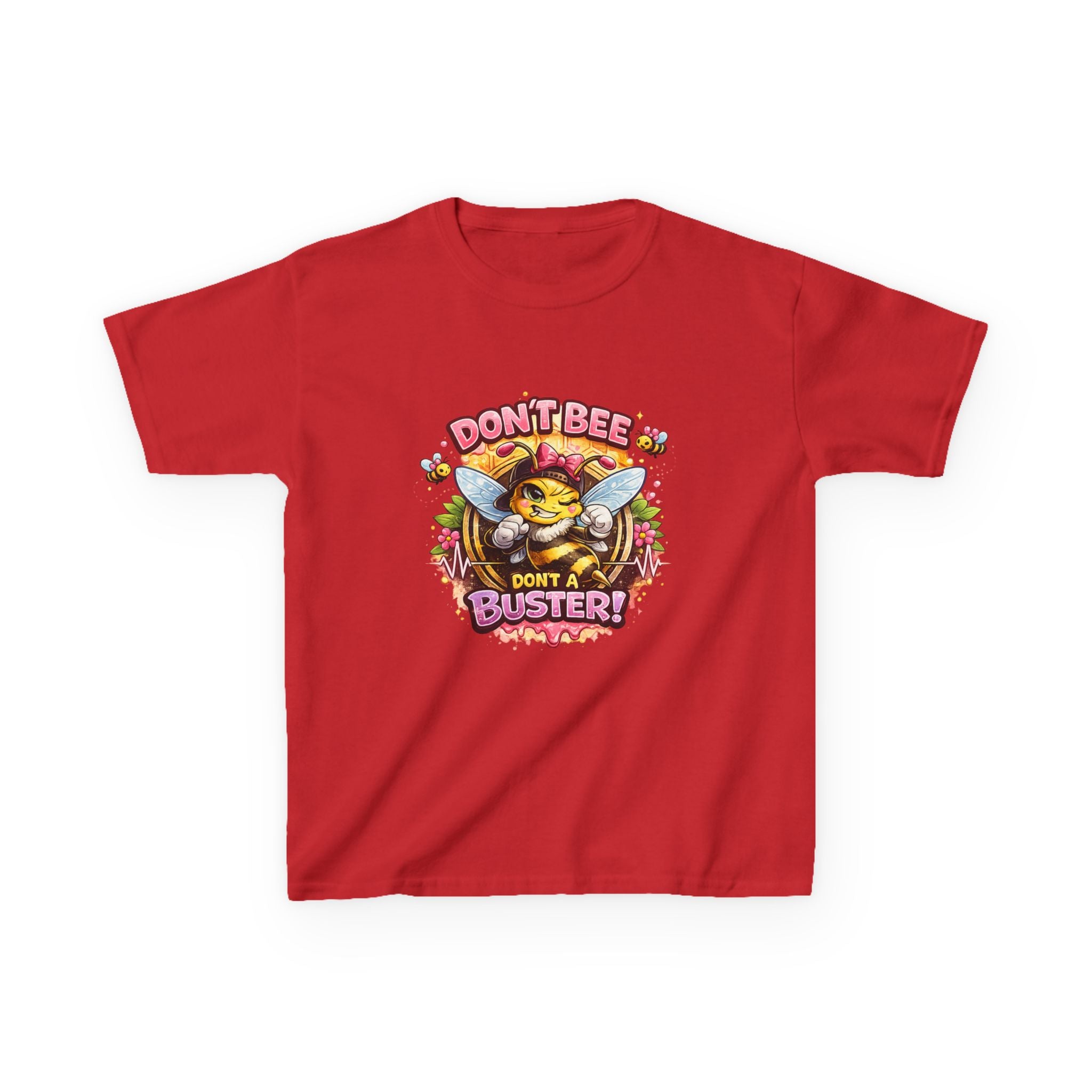 Kids T‑Shirt — "Don't Bee a Buster" Cute Bee Graphic Preschool Tee