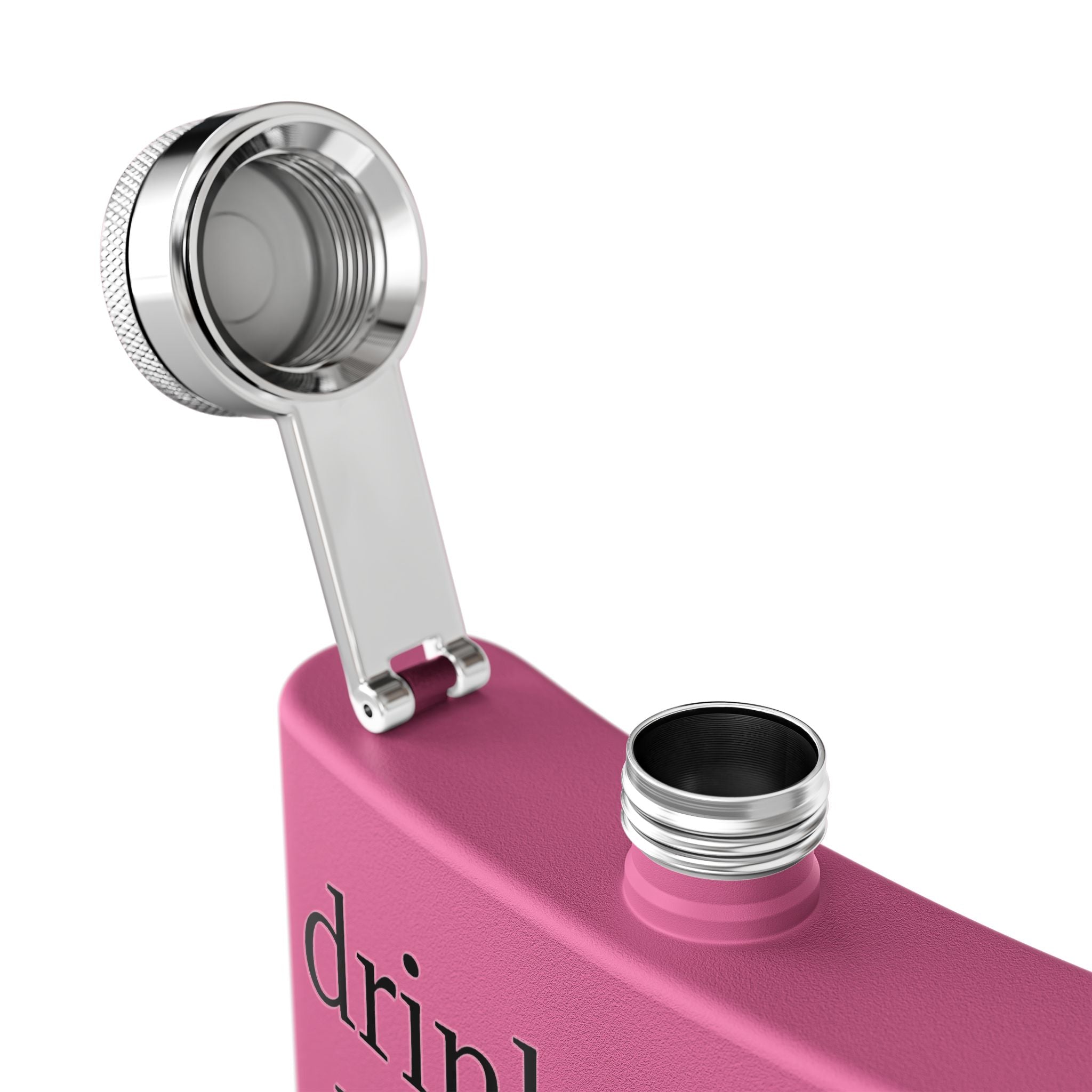 Flask — "drink mfka drink" Stainless Steel 6oz Hip Flask with Cocktail Moon Design
