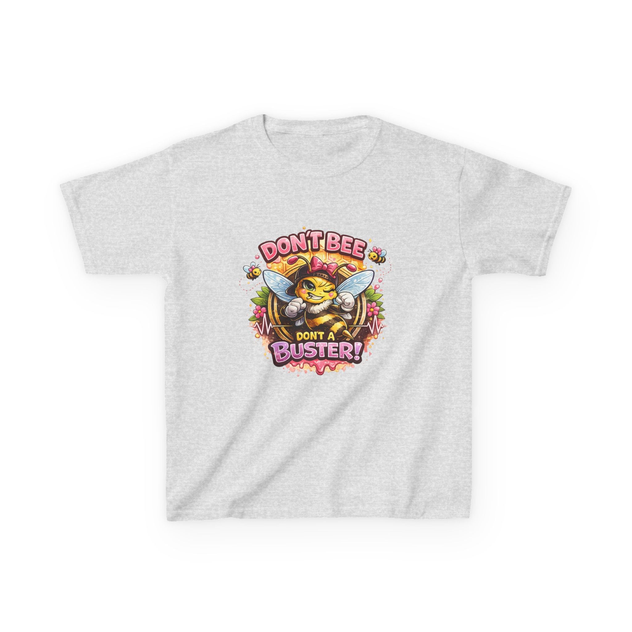 Kids T‑Shirt — "Don't Bee a Buster" Cute Bee Graphic Preschool Tee