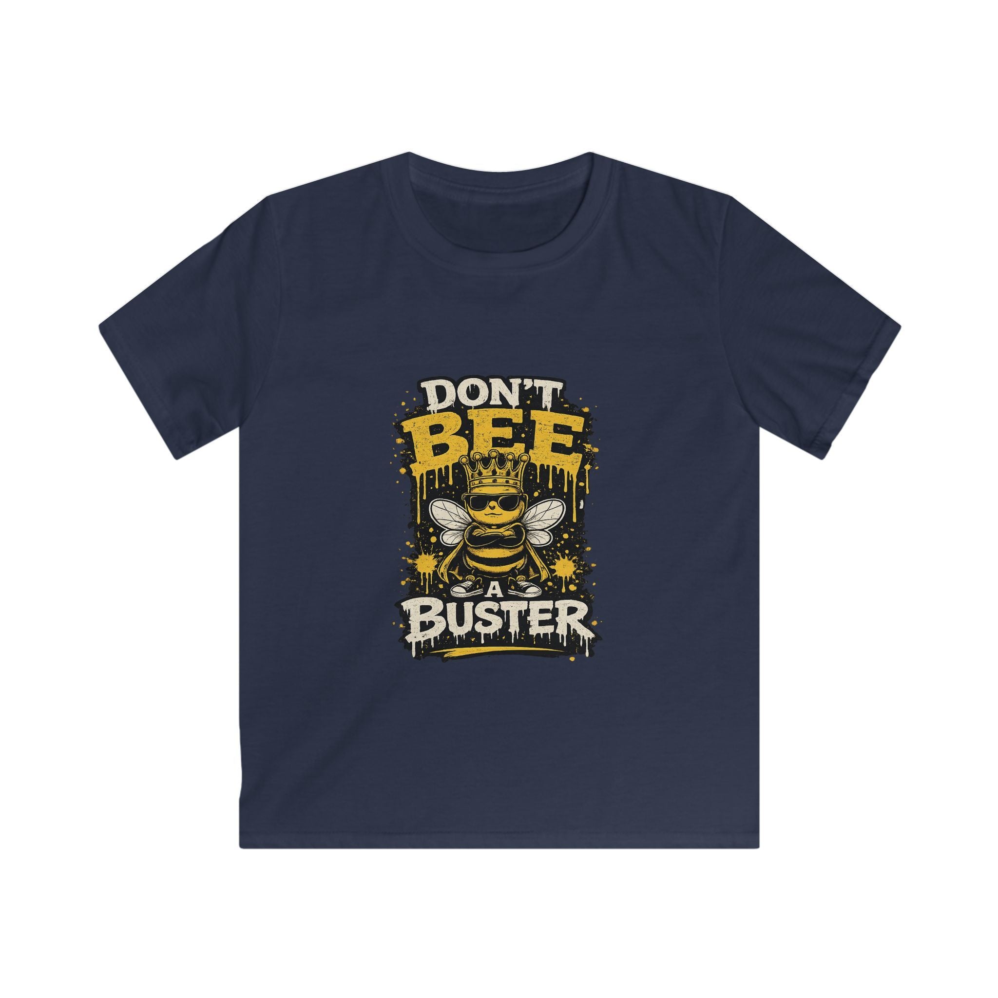 Kids Tee — "Don't Bee a Buster" Funny Bee Graphic Shirt for Children