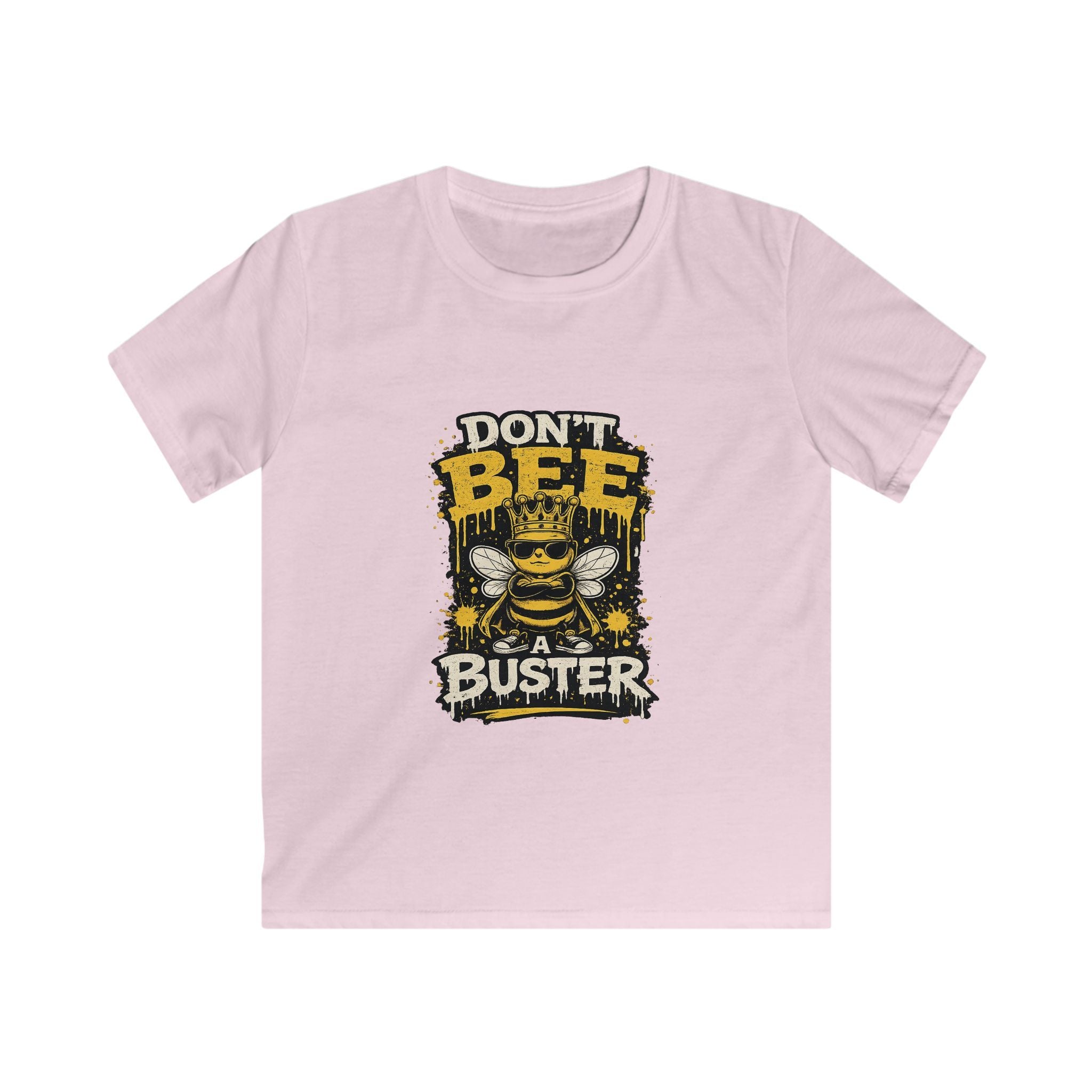 Kids Tee — "Don't Bee a Buster" Funny Bee Graphic Shirt for Children