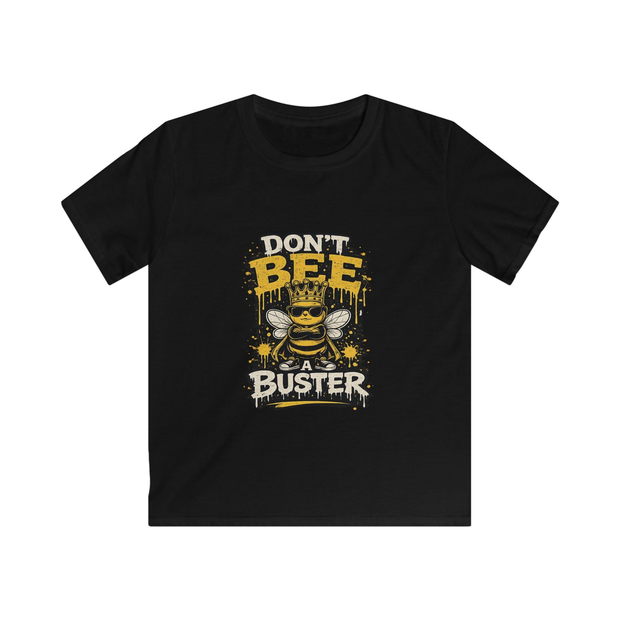 Kids Tee — "Don't Bee a Buster" Funny Bee Graphic Shirt for Children