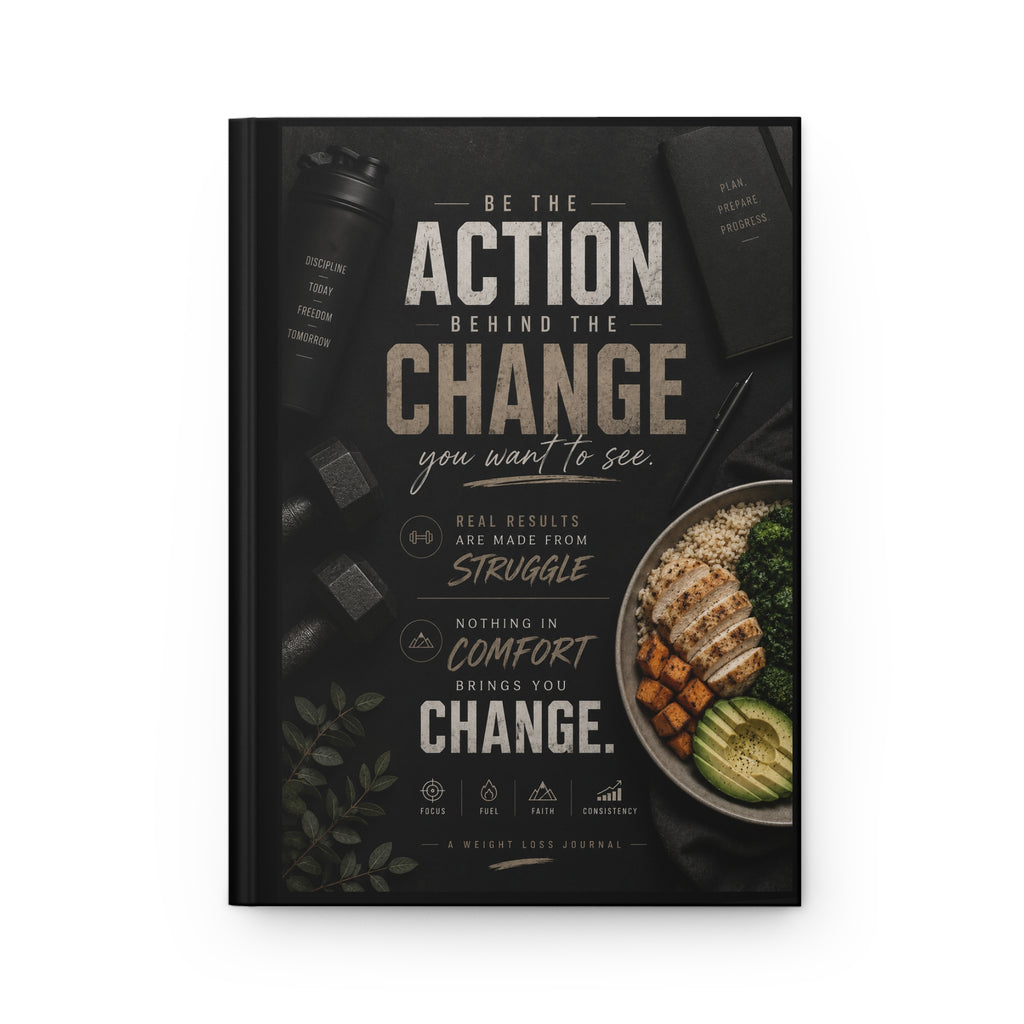 Motivational Hardcover Journal — “Be the Action Behind the Change you want to see” Productivity Notebook