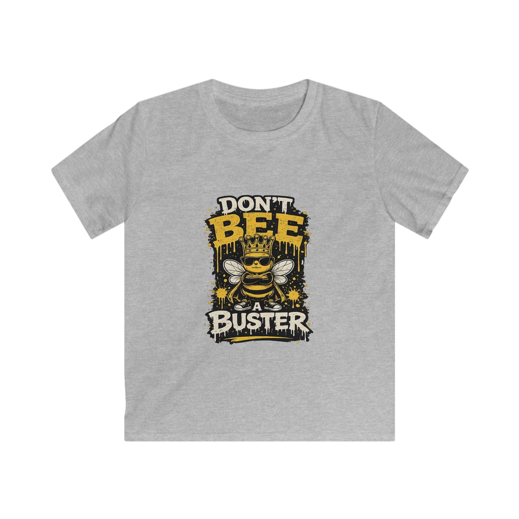 Kids Tee — "Don't Bee a Buster" Funny Bee Graphic Shirt for Children