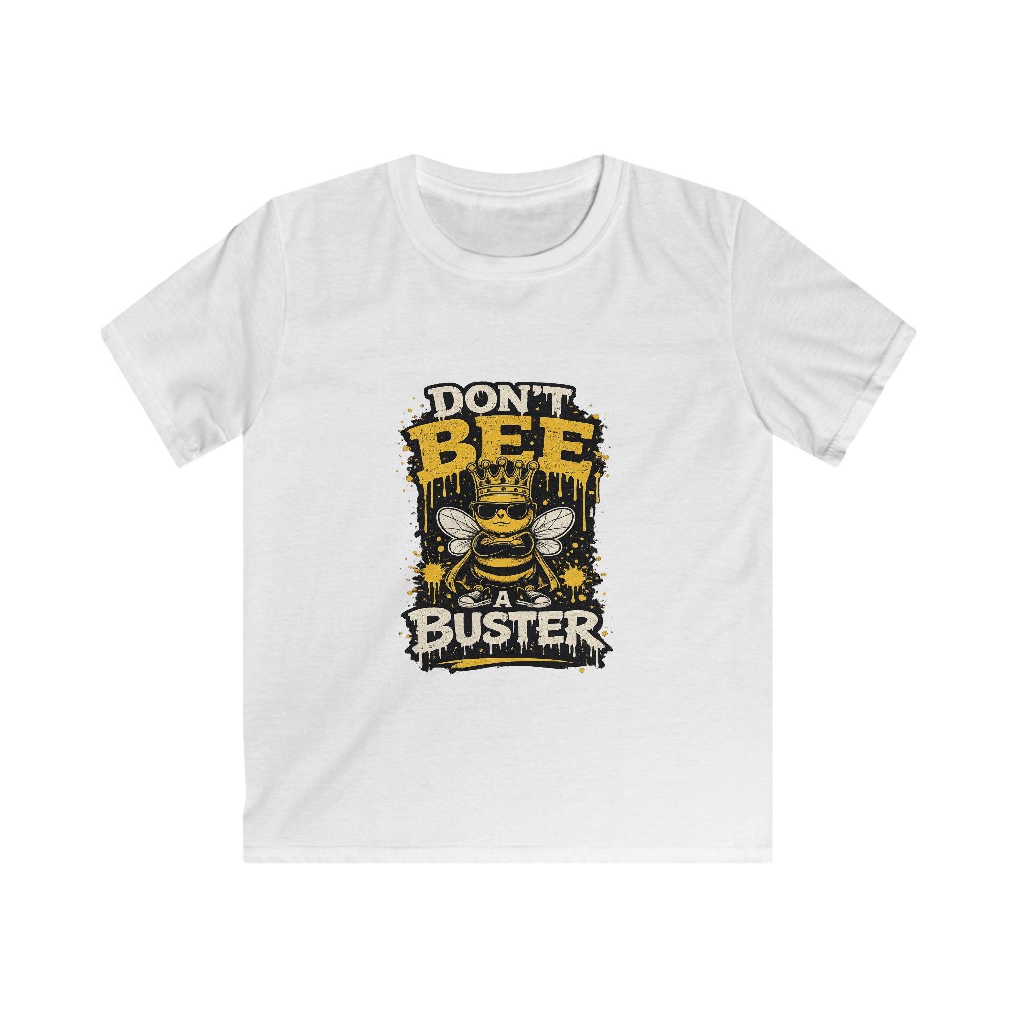 Kids Tee — "Don't Bee a Buster" Funny Bee Graphic Shirt for Children