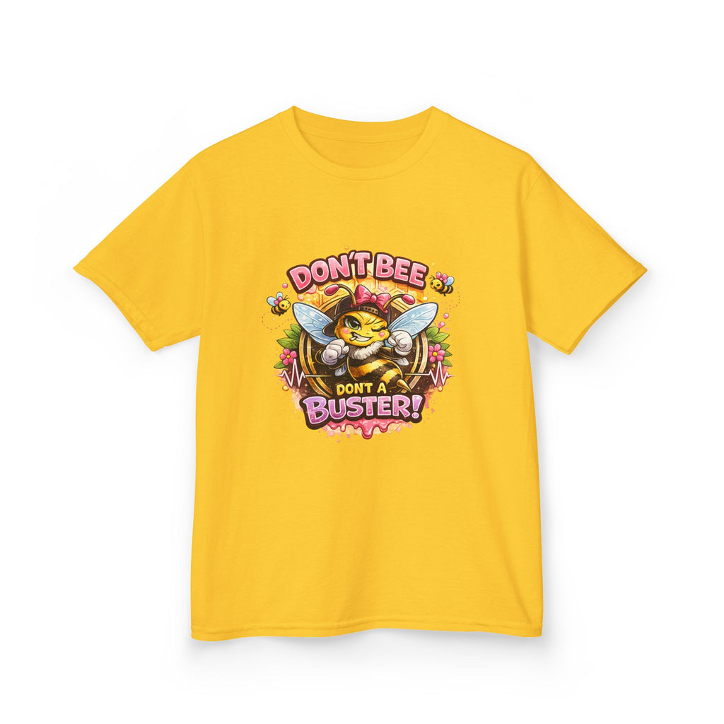 Kids T‑Shirt — "Don't Bee a Buster" Cute Bee Graphic Preschool Tee