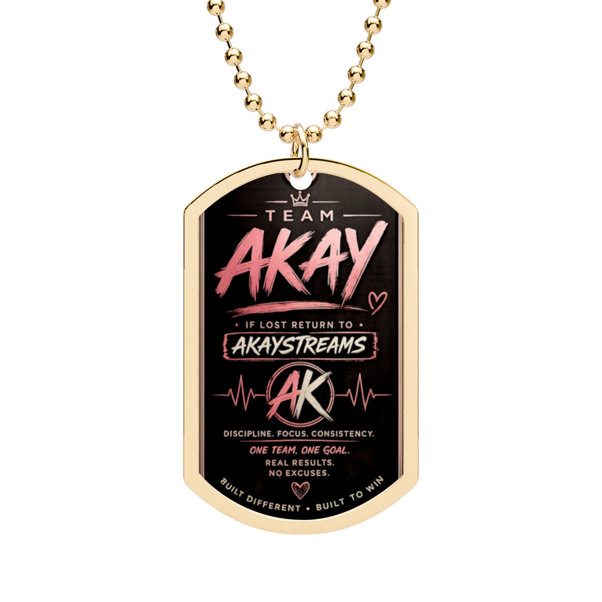 Team Akay Dog Tag Necklace — AKAYSTREAMS TEAM Pendant