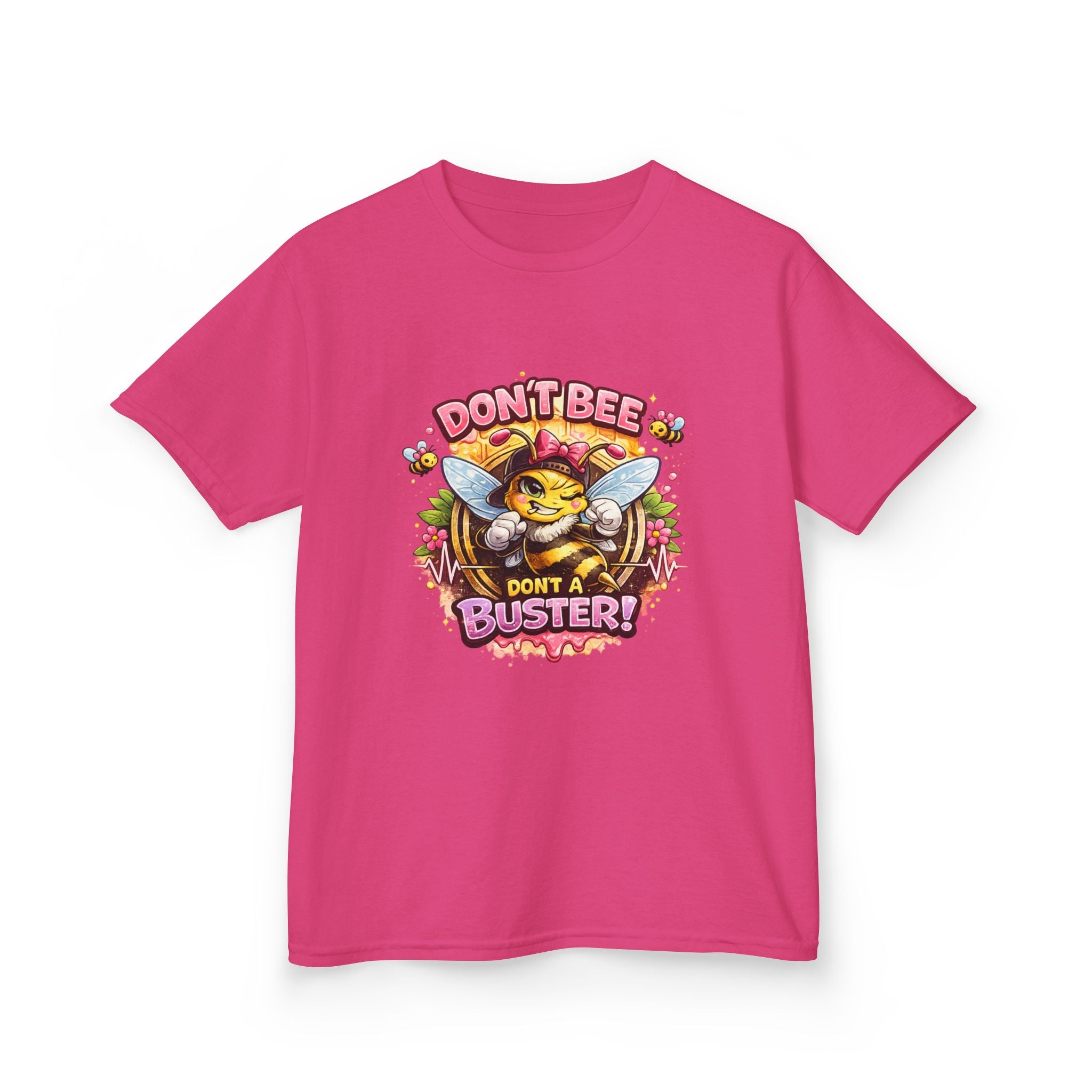 Kids T‑Shirt — "Don't Bee a Buster" Cute Bee Graphic Preschool Tee