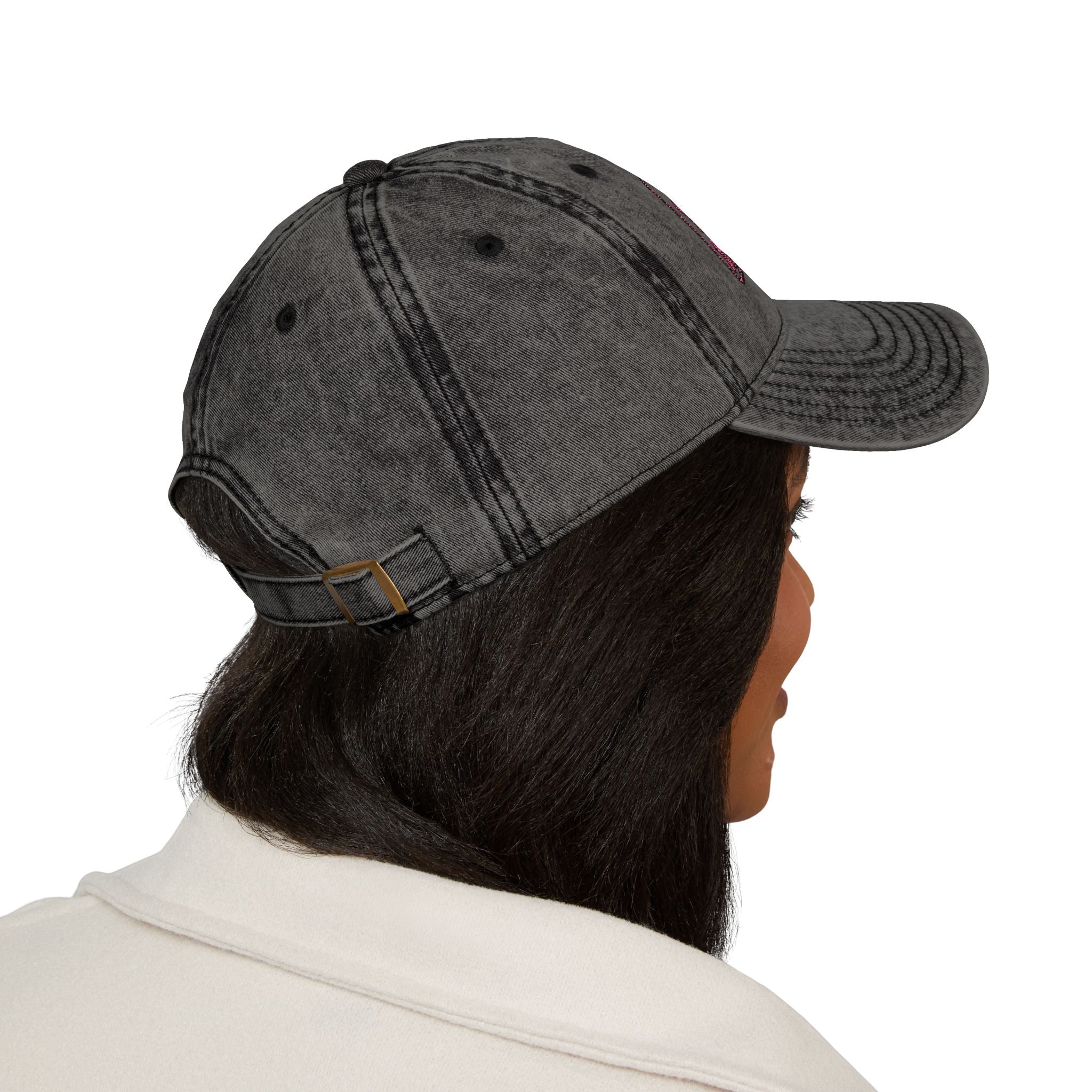Vintage Embroidered 'DONT Bee Busters DUO' Cap – Washed Black Retro Trucker Hat