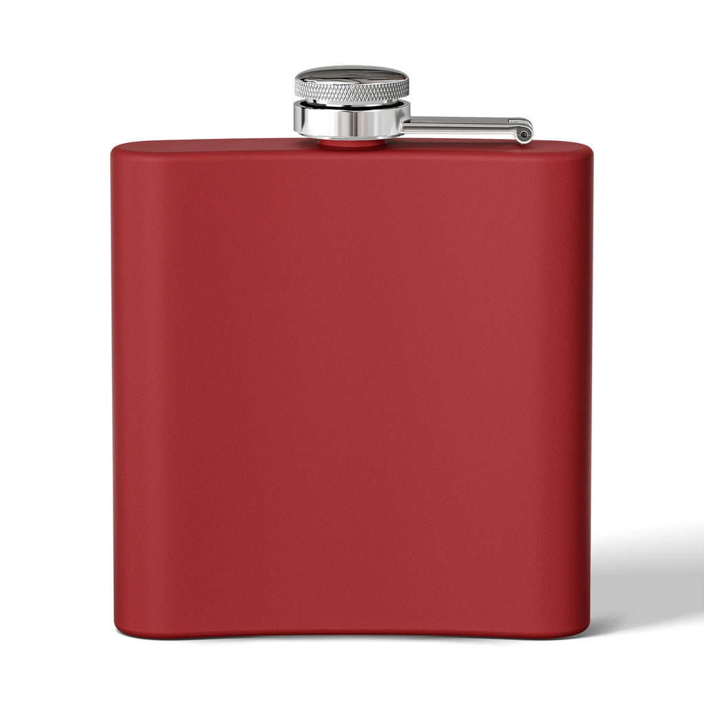 Flask — "drink mfka drink" Stainless Steel 6oz Hip Flask with Cocktail Moon Design
