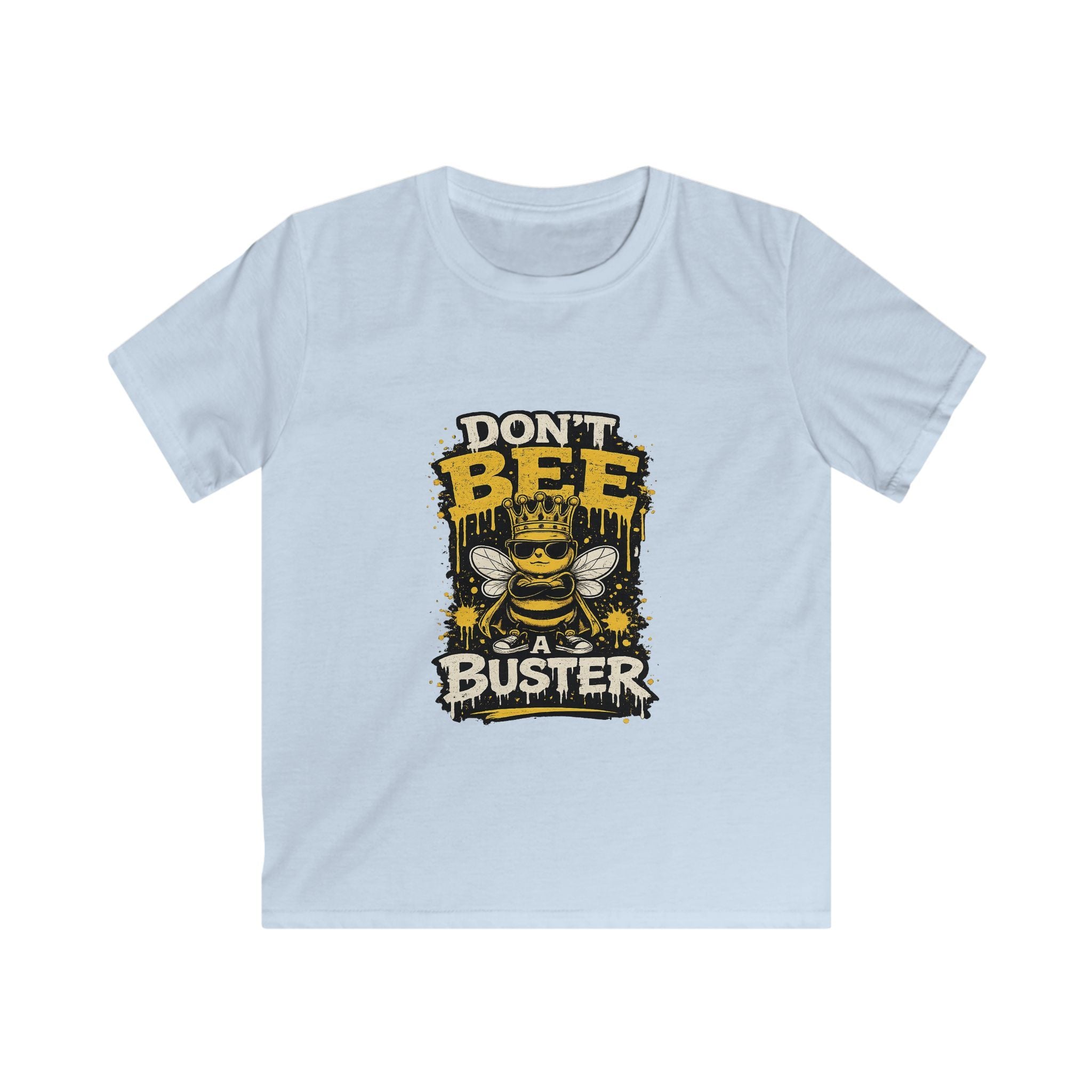 Kids Tee — "Don't Bee a Buster" Funny Bee Graphic Shirt for Children