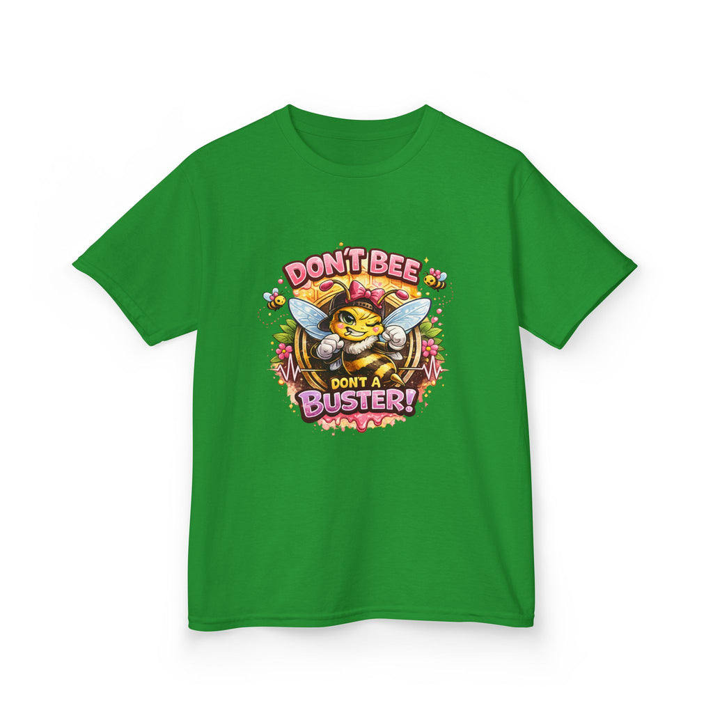Kids T‑Shirt — "Don't Bee a Buster" Cute Bee Graphic Preschool Tee