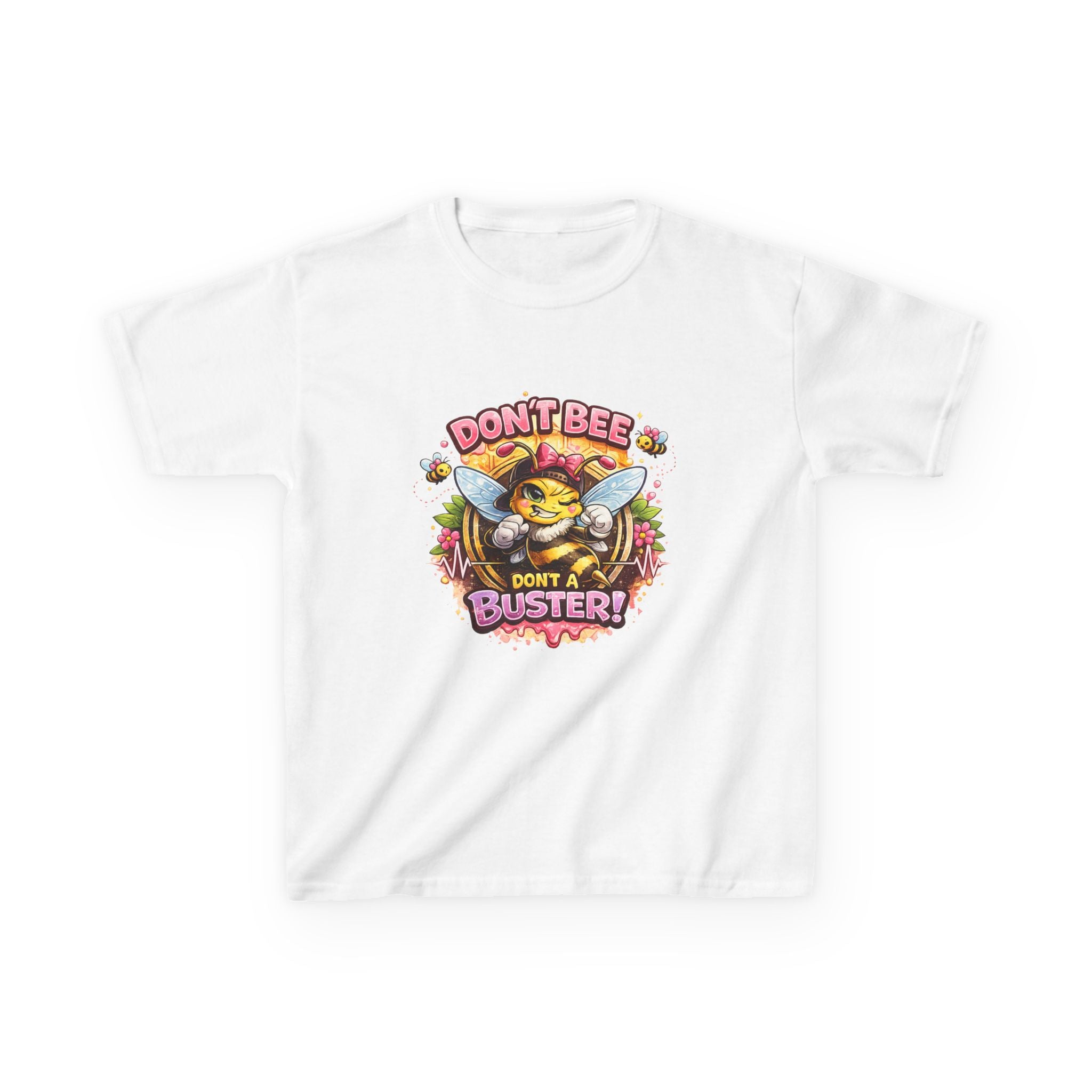 Kids T‑Shirt — "Don't Bee a Buster" Cute Bee Graphic Preschool Tee
