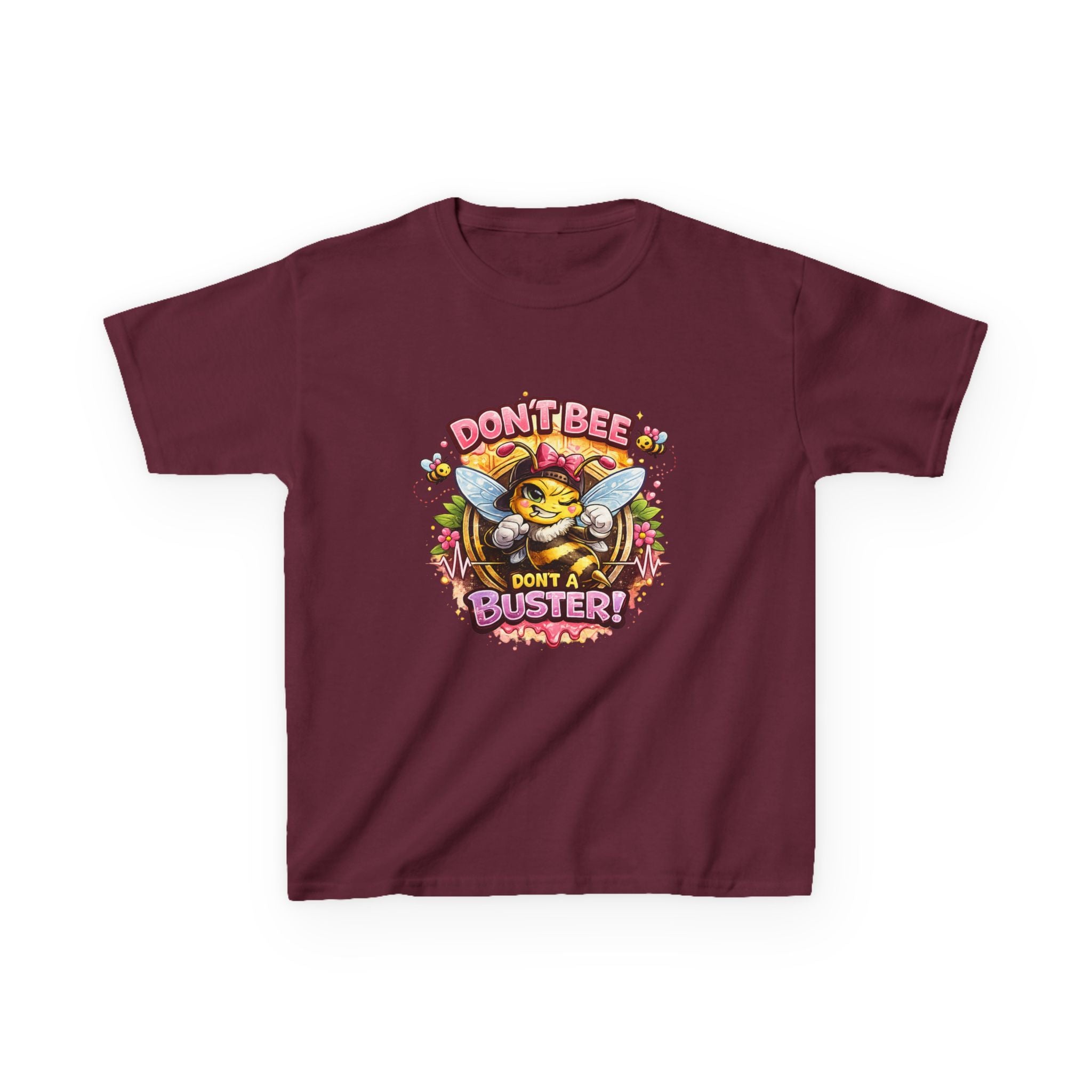 Kids T‑Shirt — "Don't Bee a Buster" Cute Bee Graphic Preschool Tee