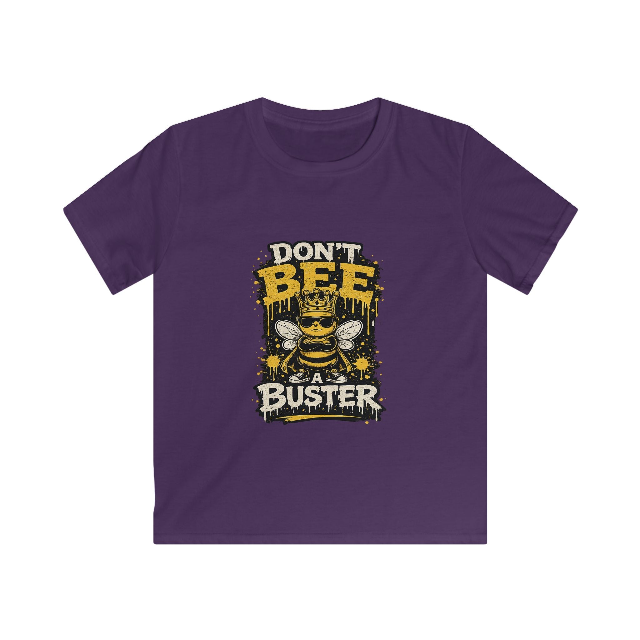 Kids Tee — "Don't Bee a Buster" Funny Bee Graphic Shirt for Children