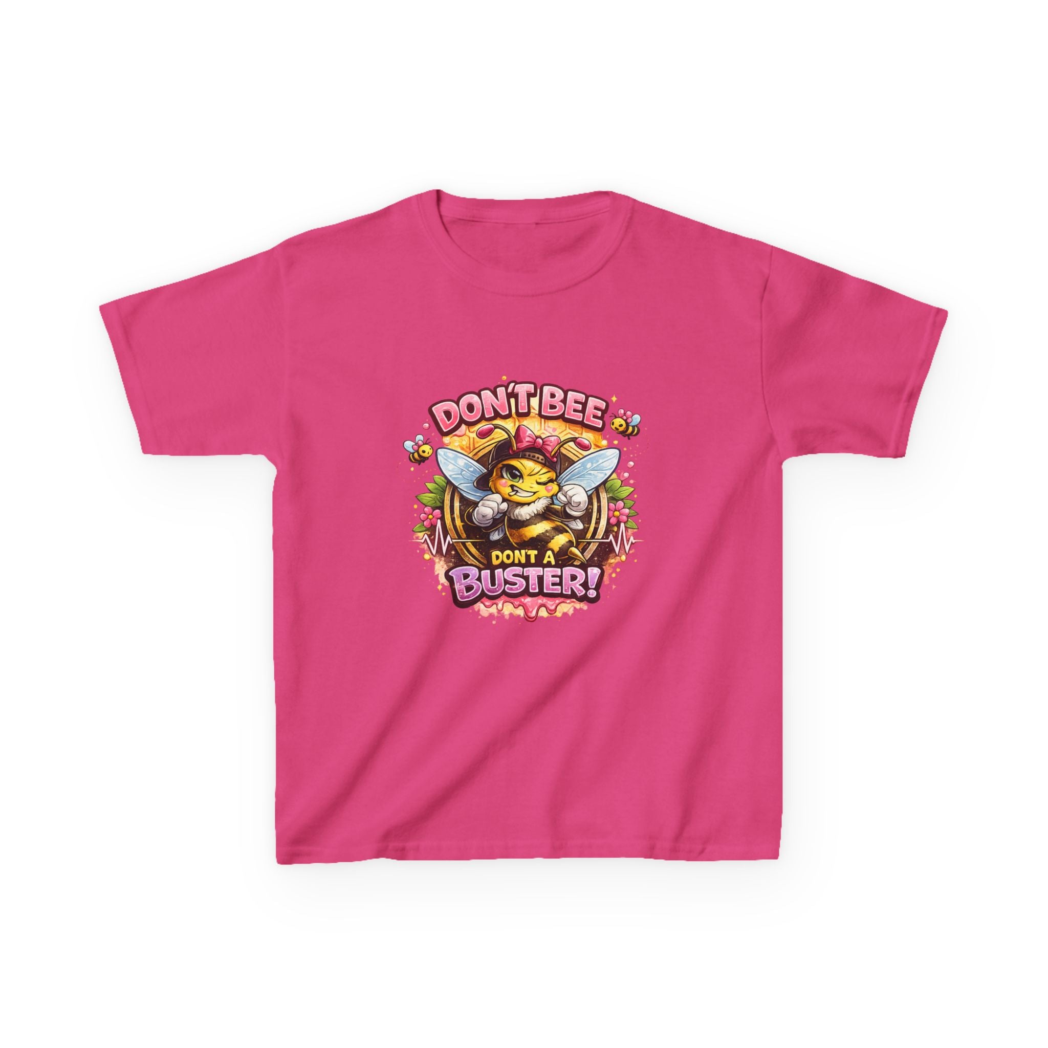 Kids T‑Shirt — "Don't Bee a Buster" Cute Bee Graphic Preschool Tee