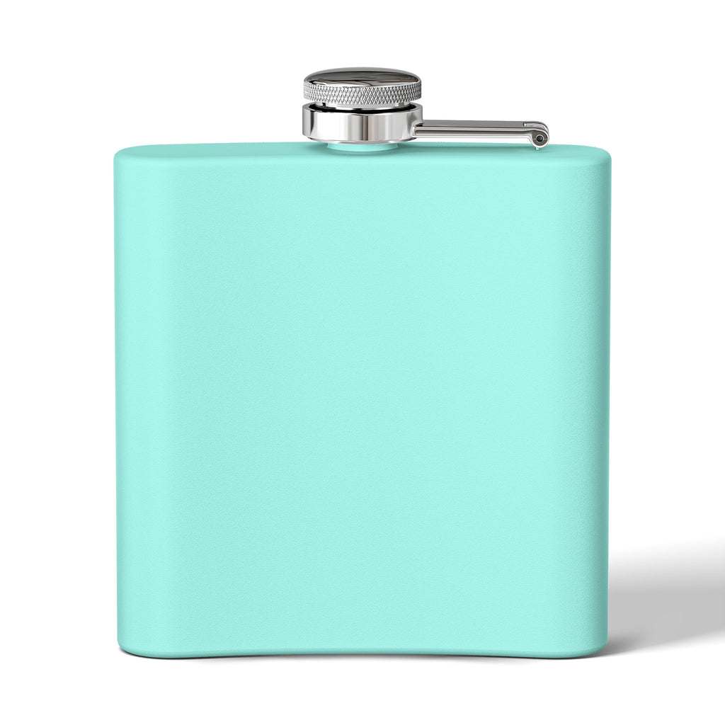 Flask — "drink mfka drink" Stainless Steel 6oz Hip Flask with Cocktail Moon Design