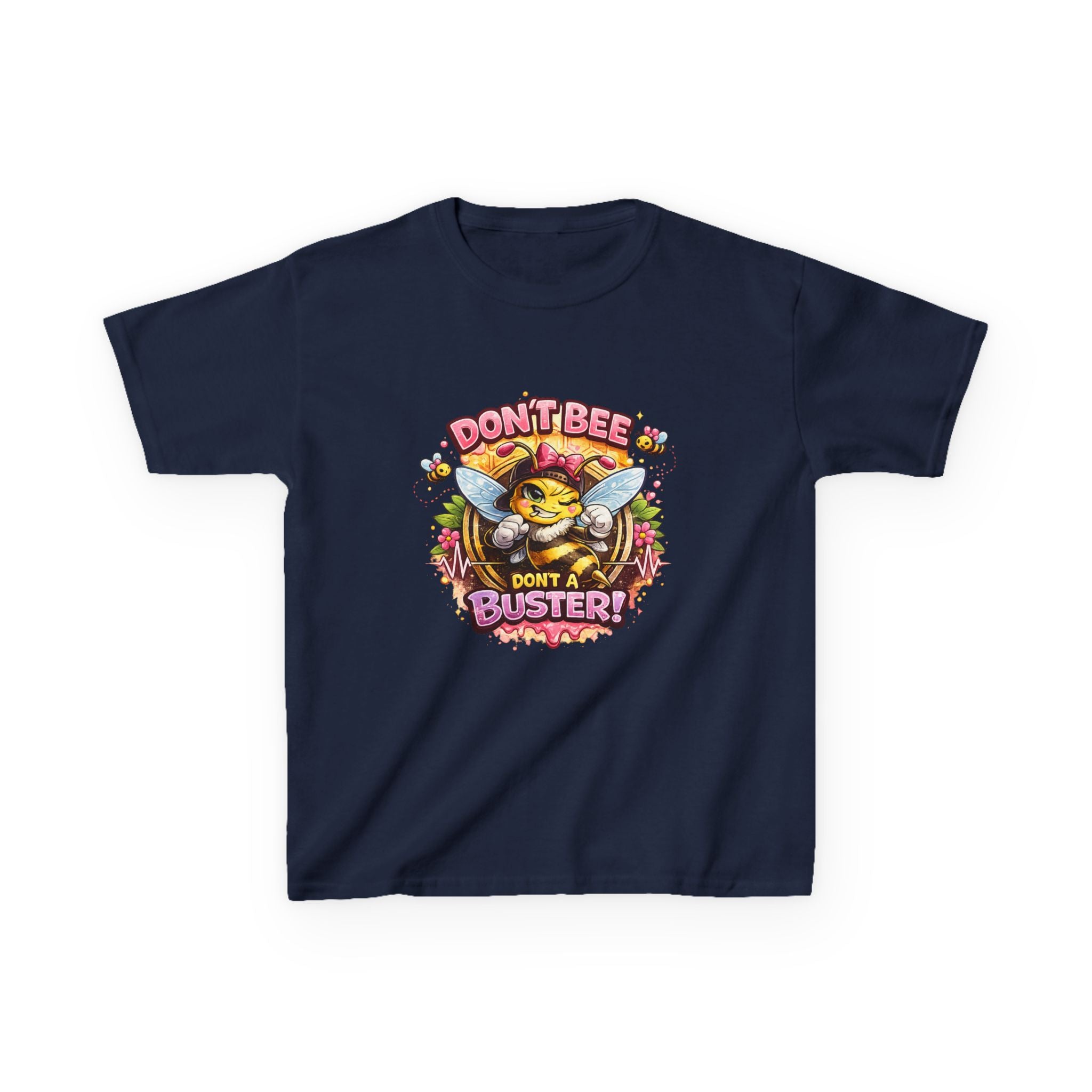 Kids T‑Shirt — "Don't Bee a Buster" Cute Bee Graphic Preschool Tee