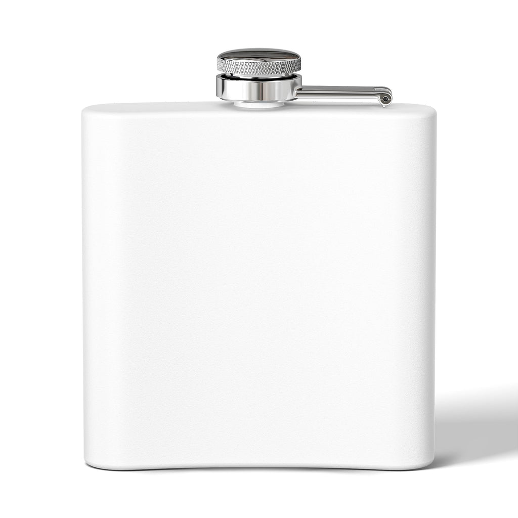Flask — "drink mfka drink" Stainless Steel 6oz Hip Flask with Cocktail Moon Design