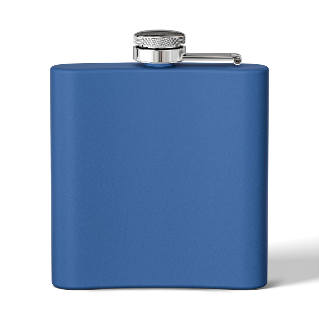 Flask — "drink mfka drink" Stainless Steel 6oz Hip Flask with Cocktail Moon Design