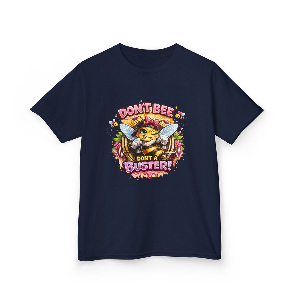 Kids T‑Shirt — "Don't Bee a Buster" Cute Bee Graphic Preschool Tee