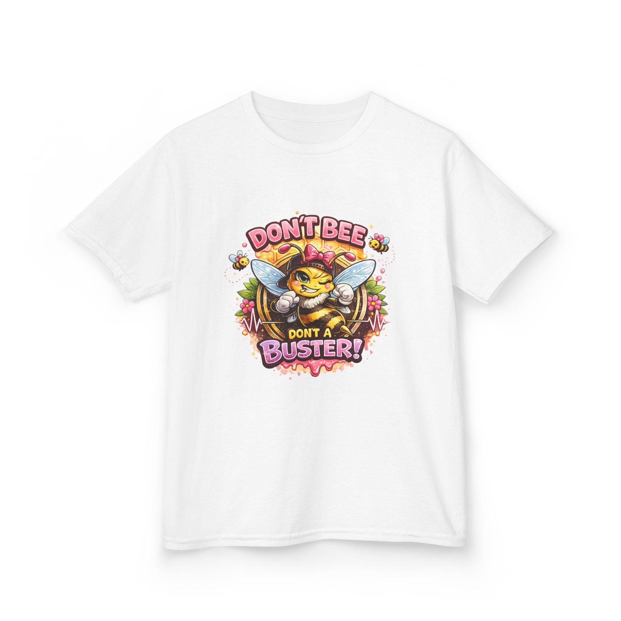 Kids T‑Shirt — "Don't Bee a Buster" Cute Bee Graphic Preschool Tee