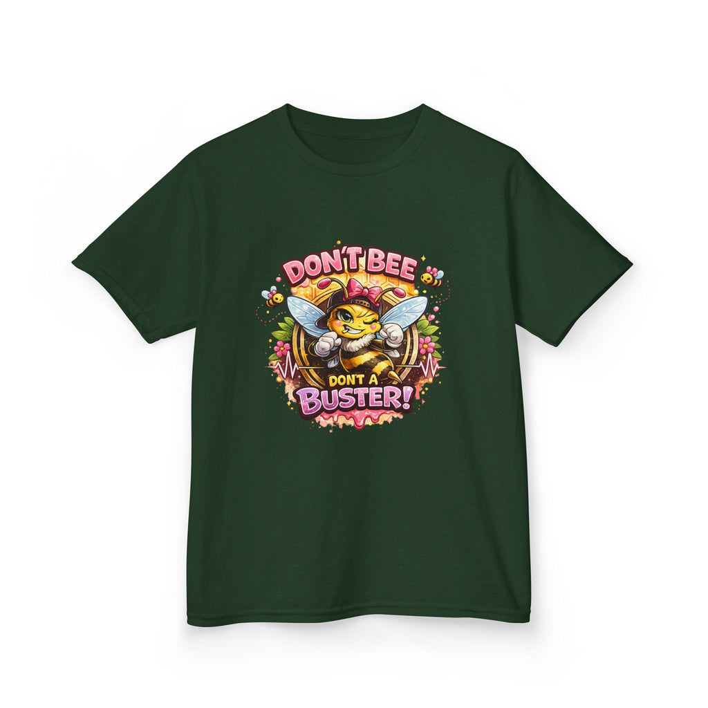 Kids T‑Shirt — "Don't Bee a Buster" Cute Bee Graphic Preschool Tee