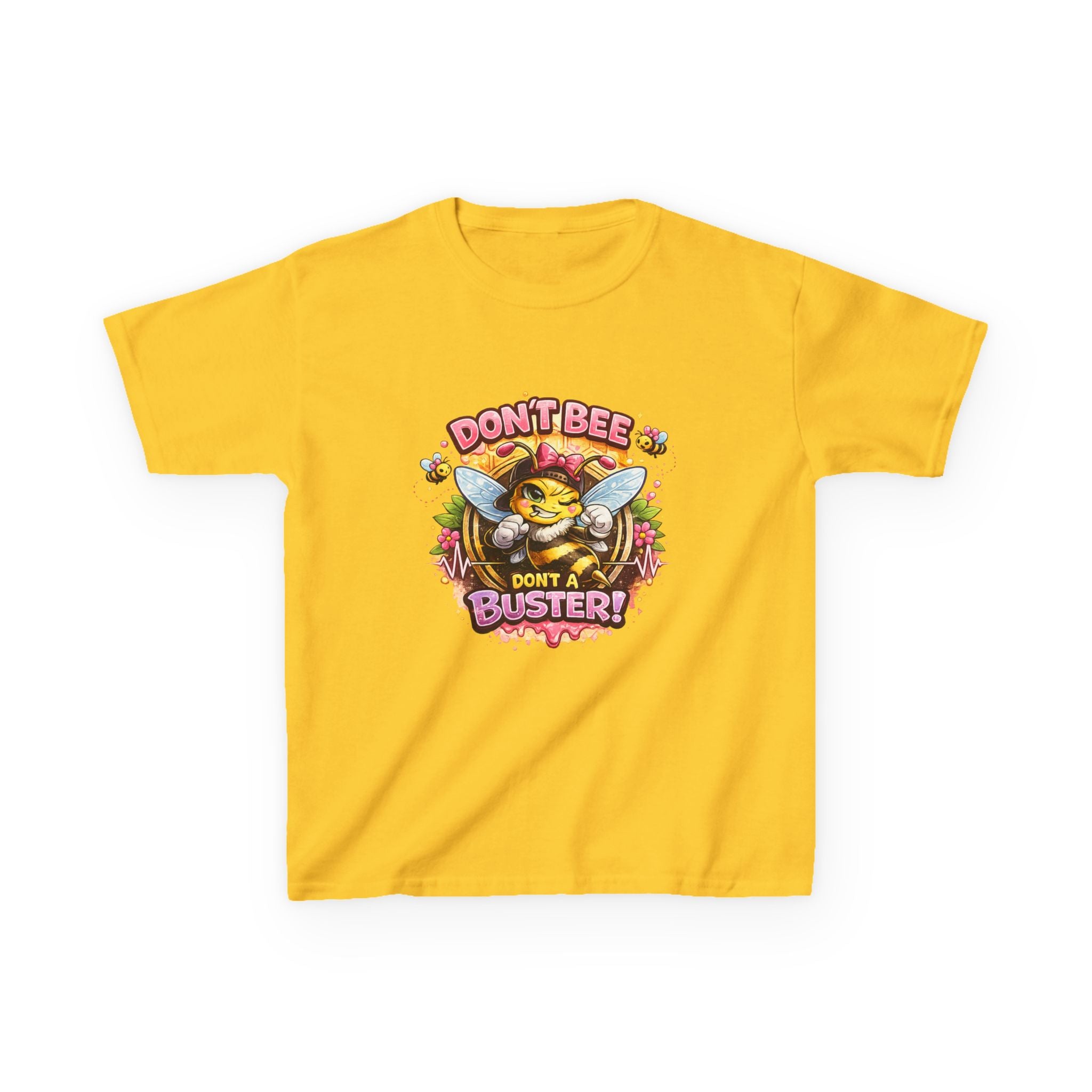 Kids T‑Shirt — "Don't Bee a Buster" Cute Bee Graphic Preschool Tee