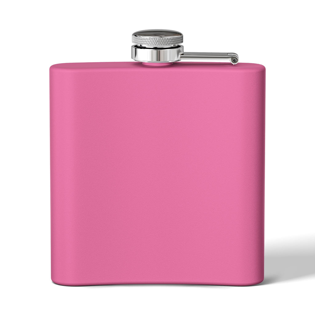 Flask — "drink mfka drink" Stainless Steel 6oz Hip Flask with Cocktail Moon Design