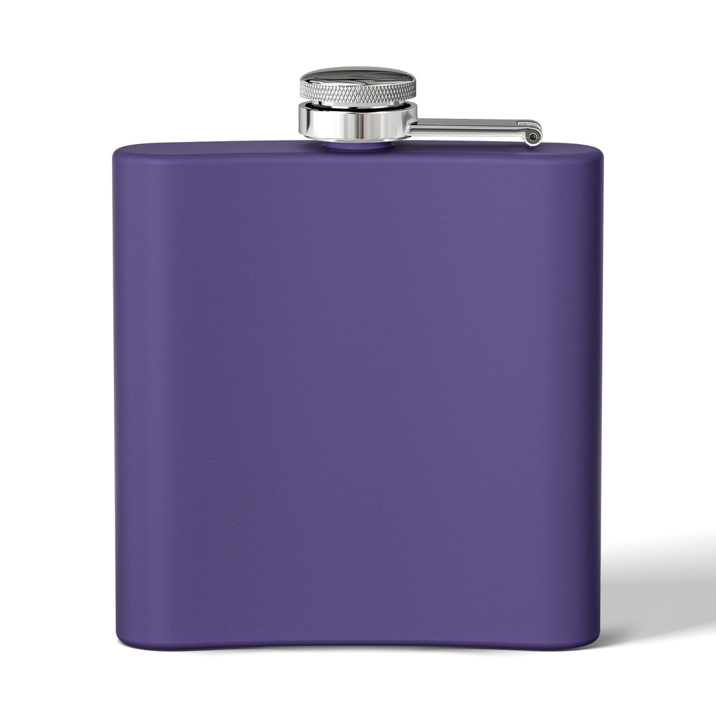 Flask — "drink mfka drink" Stainless Steel 6oz Hip Flask with Cocktail Moon Design