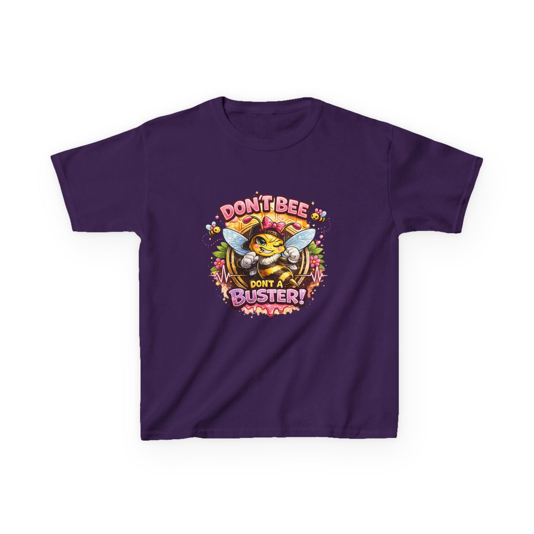 Kids T‑Shirt — "Don't Bee a Buster" Cute Bee Graphic Preschool Tee