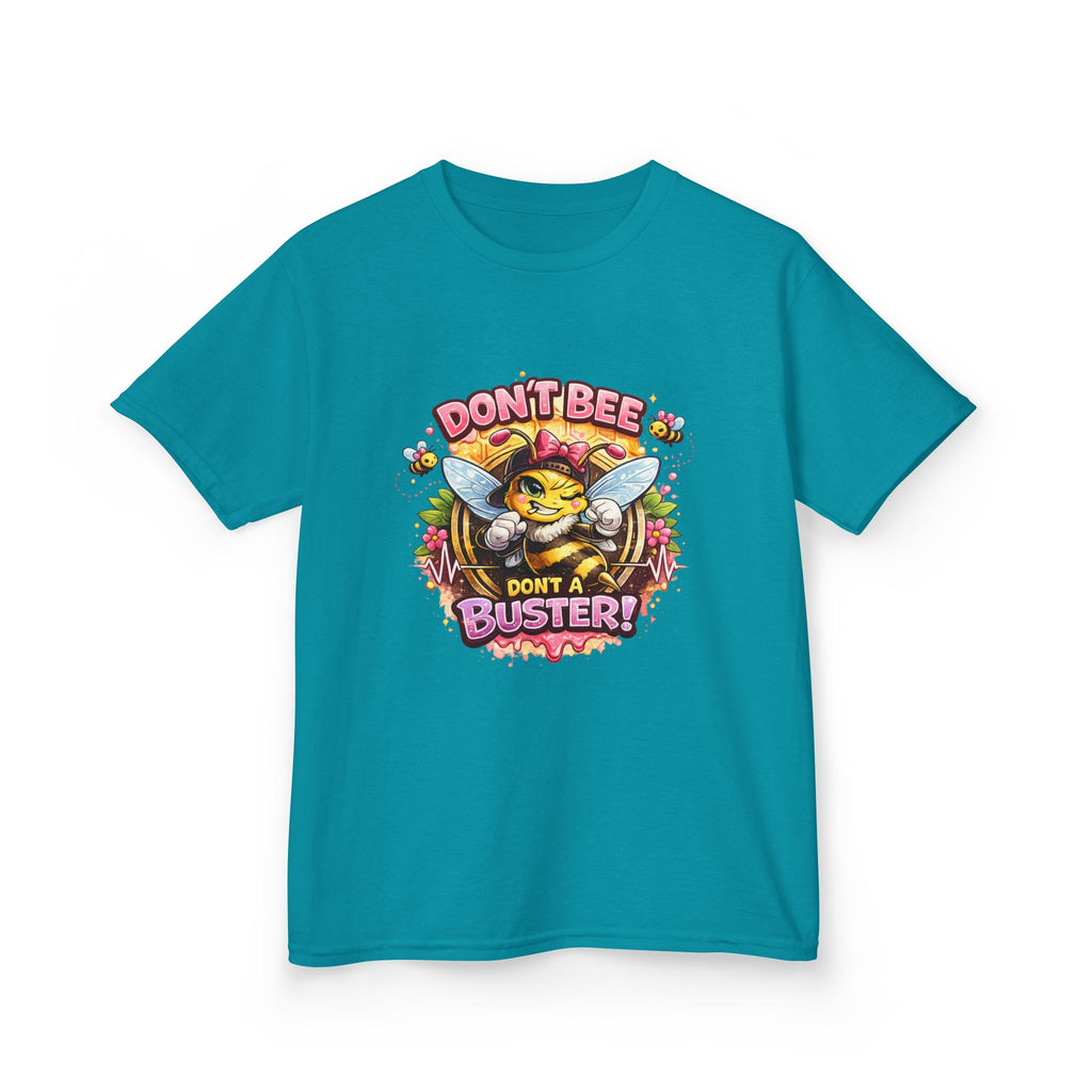 Kids T‑Shirt — "Don't Bee a Buster" Cute Bee Graphic Preschool Tee