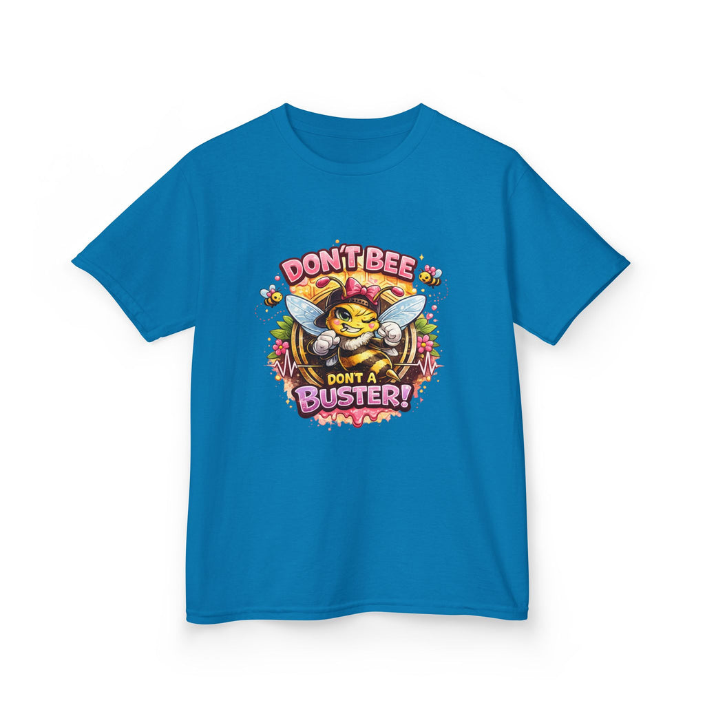 Kids T‑Shirt — "Don't Bee a Buster" Cute Bee Graphic Preschool Tee